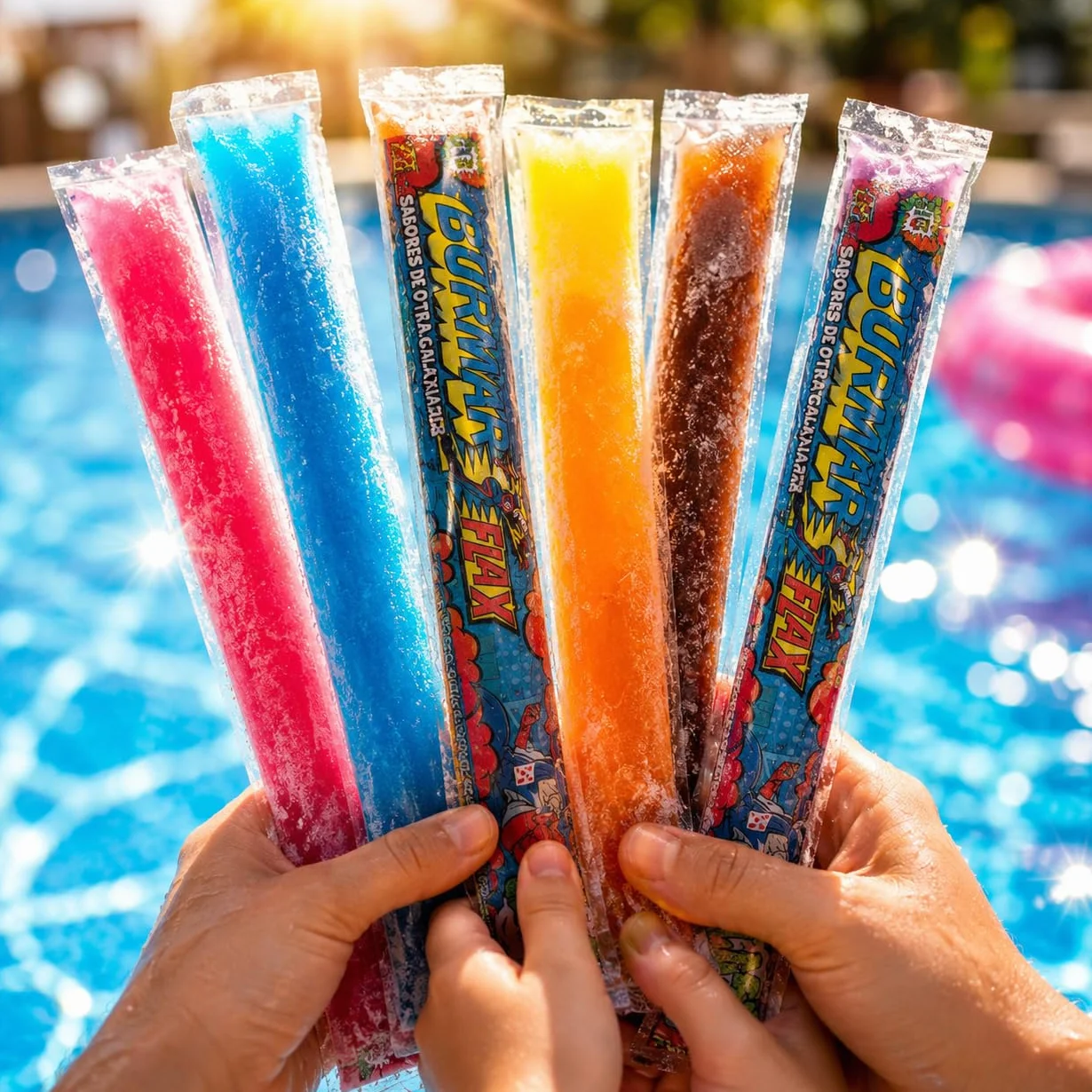 Burmar Flax Polo Flash Helados de Hielo sin Gluten sin Lactosa 6 Sabores 96