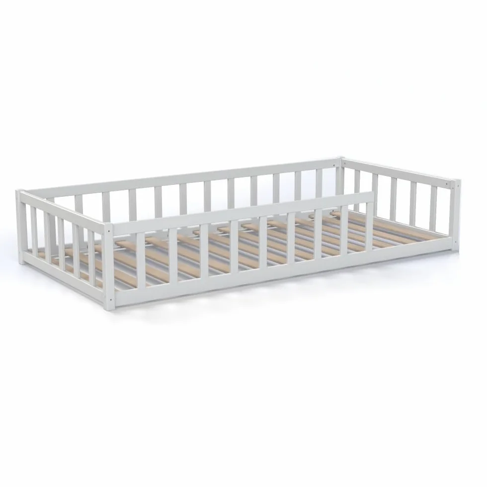 Cama Nino 90x190 Weber Industries z Somier y Barrera Blanco