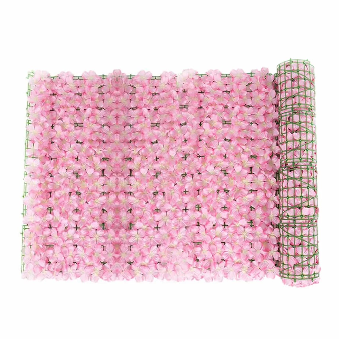 Venanza de flores artificiales enrejado, proyección de la cerca artificial con flores de 50x300 cm, valla de privacidad de la pared del jardín, enrejado de flores artificiales, paneles de cerca de ja