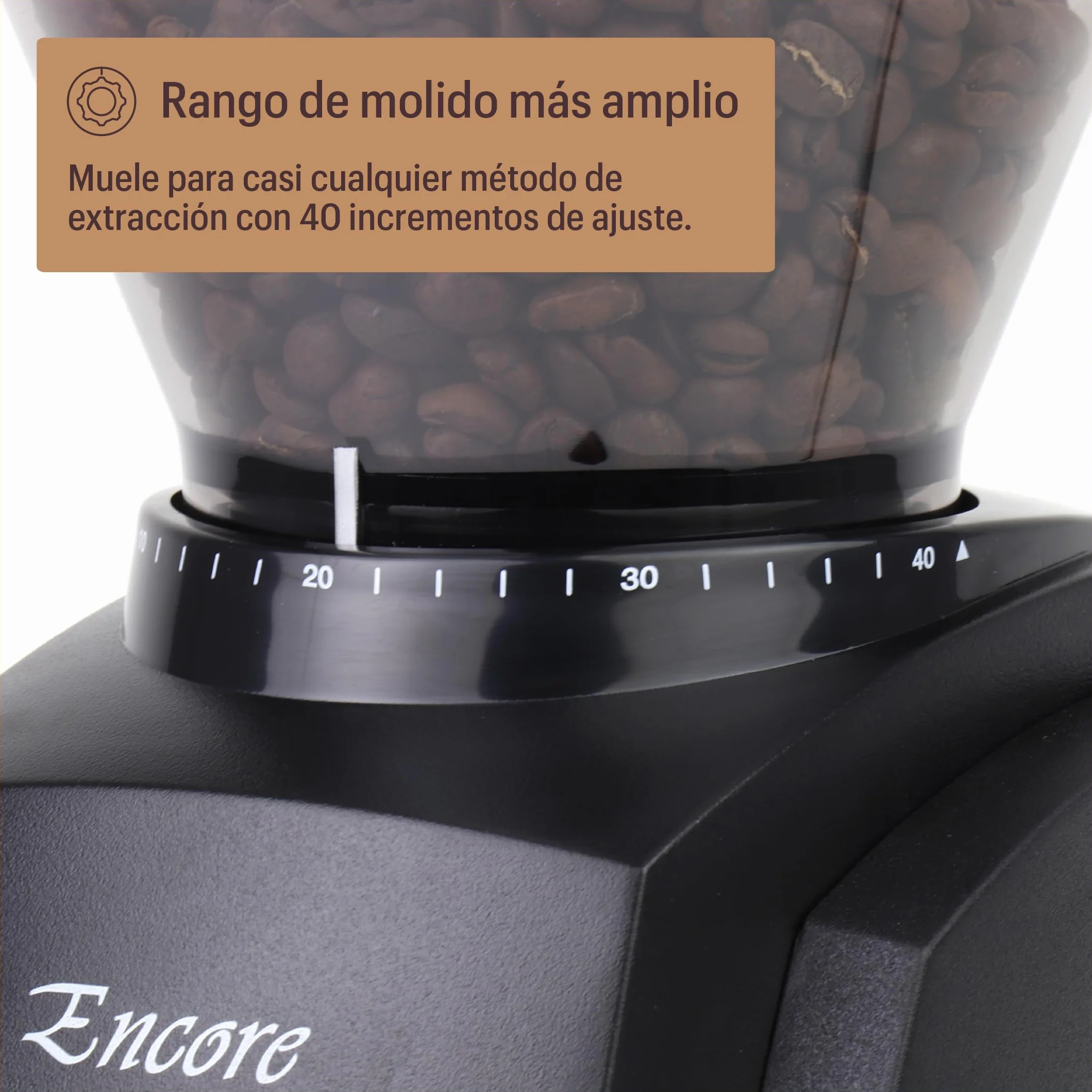 Baratza - Encore 230V Molinillo Eléctrico de Café en Grano - Coffee Grinder con 40 Ajustes, Negro