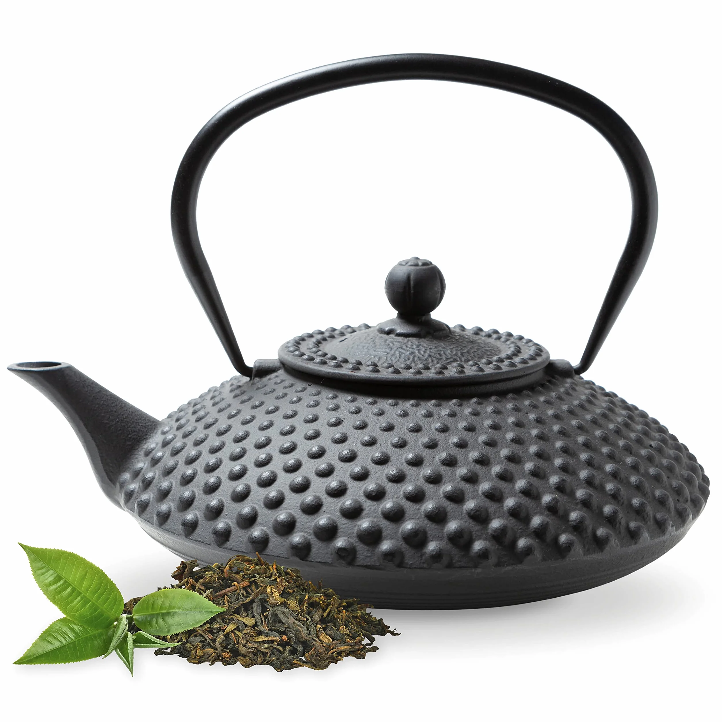 TETERA HIERRO 1,25 L | TETERA DE HIERRO Fundido Con Infusor de Acero Inoxidable | Interior Totalmente Esmaltado | Prepara una Taza Perfecta | Diseño Estilo Japonés | Colección: Kambin | Negro