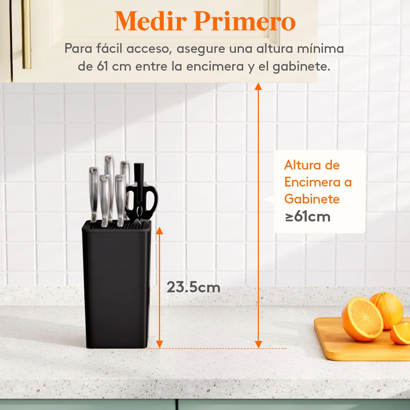 Lifewit Bloque Portacuchillos sin Cuchillos Soporte 15 Knives Ranura Tijeras Afilador Organizador Cocina Drenaje Blanco
