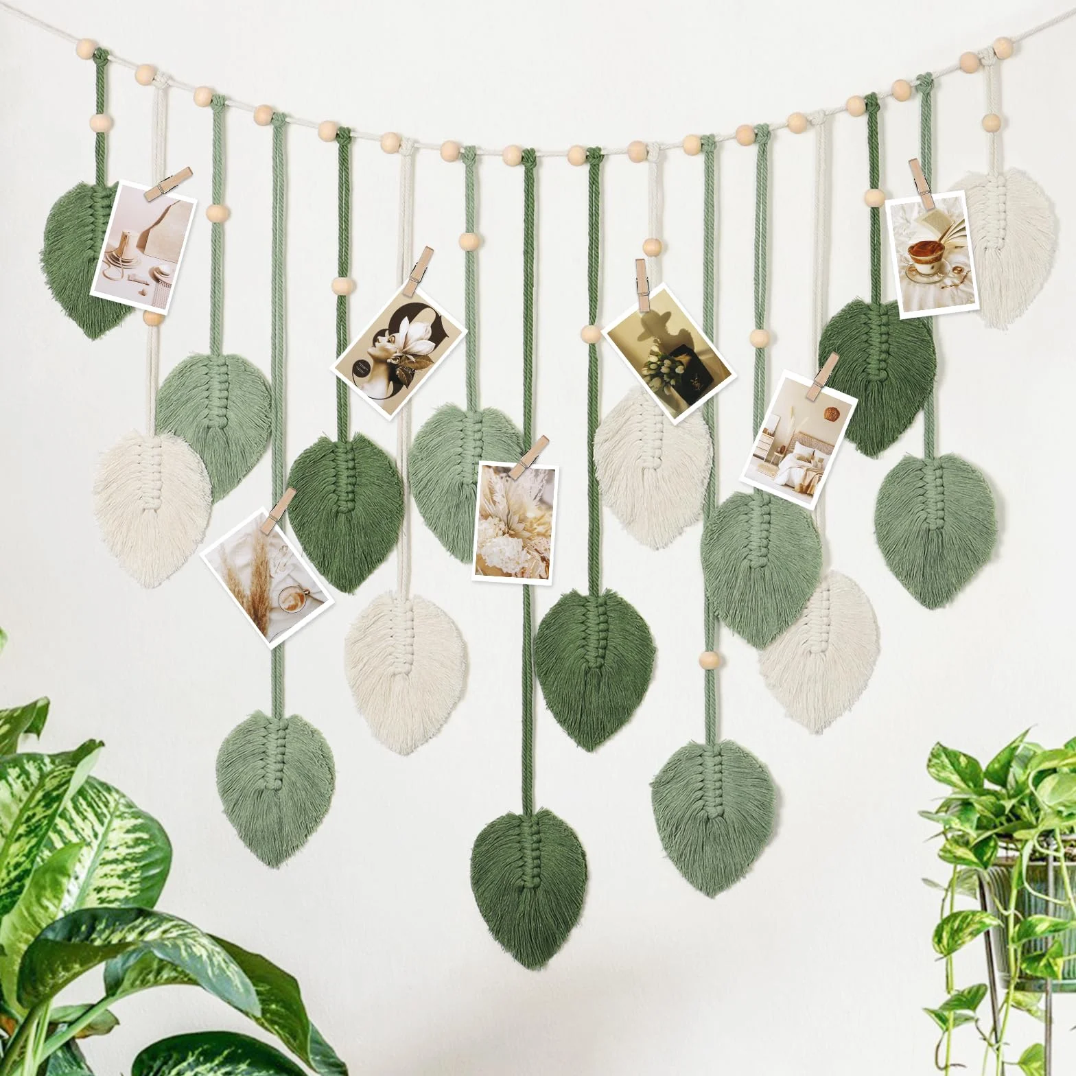 Betylifoy Macramé Tapiz de Pared Boho Verde Grande para Dormitorio Sala de Estar
