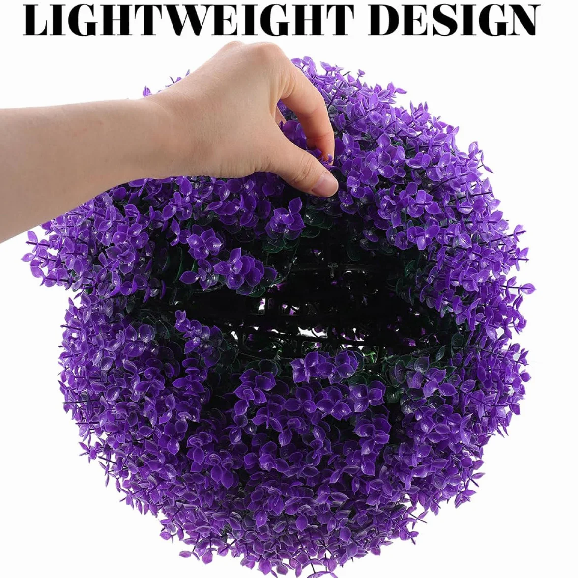 Hemobllo Mantenimiento de Bolas Topiarias 2 Piezas de Eucalipto Artificial Colgantes de Plástico Púrpura para Decoración de Fiestas y Uso en Exteriores