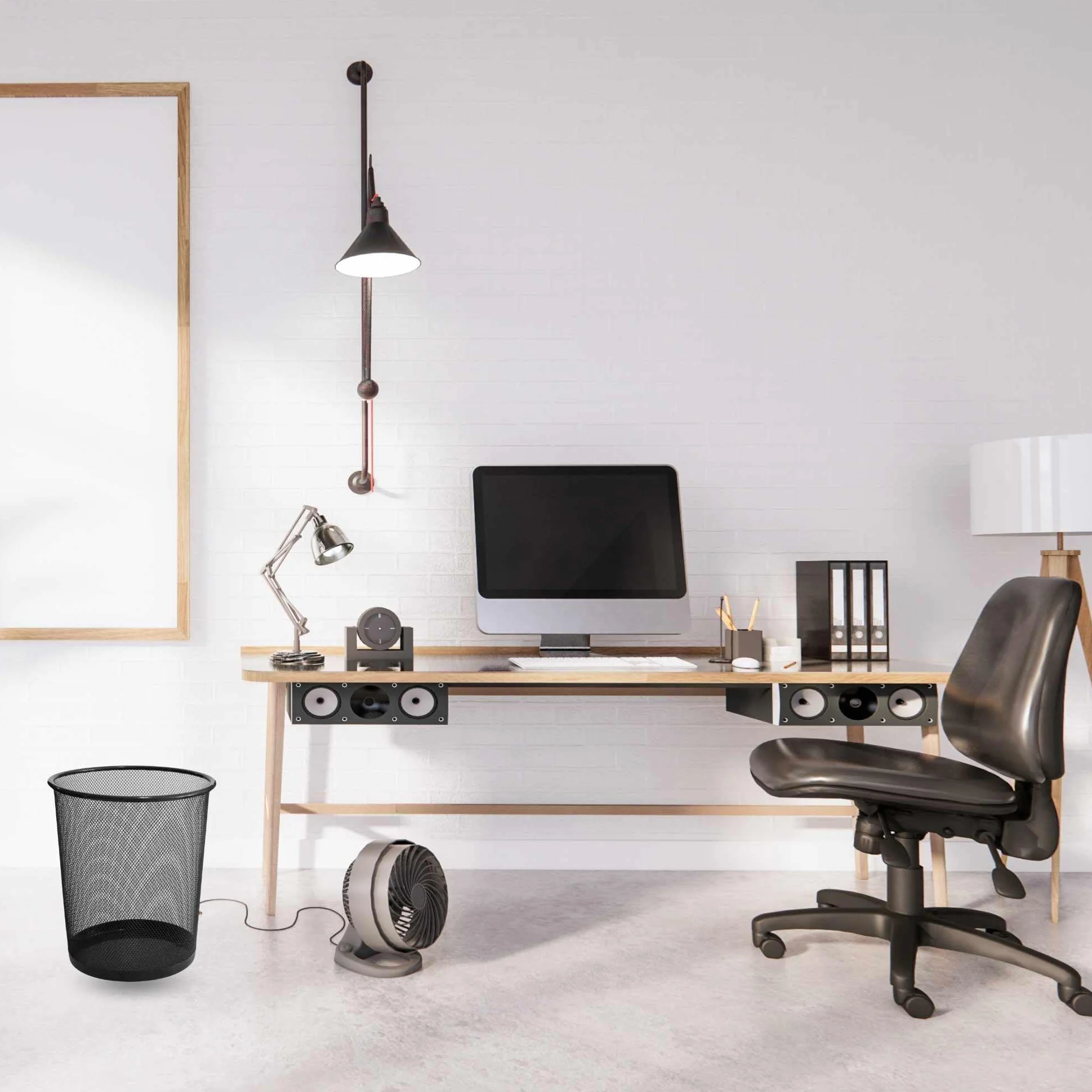 TECHZOCO Papelera Malla Metalica 12 Litros Negro 26.5 cm Alto