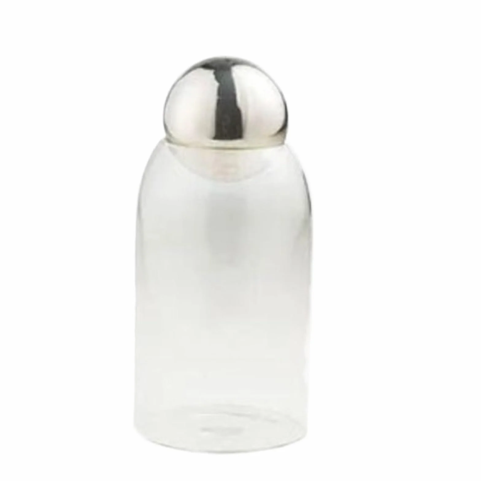 Tarrinas de cristal con tapa, Tarro de almacenamiento vidrio for frutas secas, nueces, té, café, azúcar, plata, varios tamaños, 2 uds(Silver-l)
