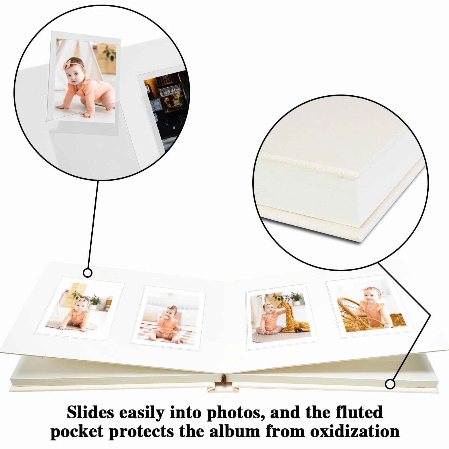 Vienrose Album de Fotos Mini 52 Bolsillos, Album Rigido Antiamarillento Portátil, Compatible con Fujifilm Instax Mini 12/11/9/8/90/25, Polaroid Snap PIC-300, Ideal para Viajes y Regalos, Beige