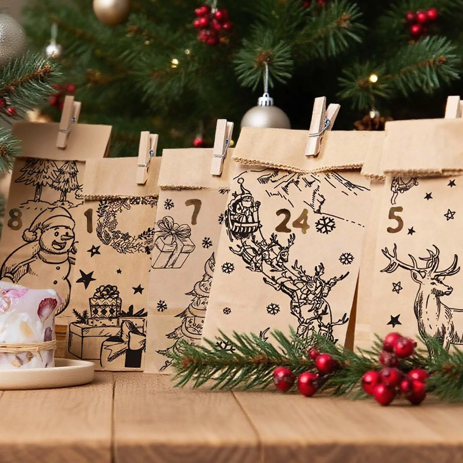 Calendario de Adviento para Rellenar 2025 Personalizado, 24 DIY para Niños y Adultos