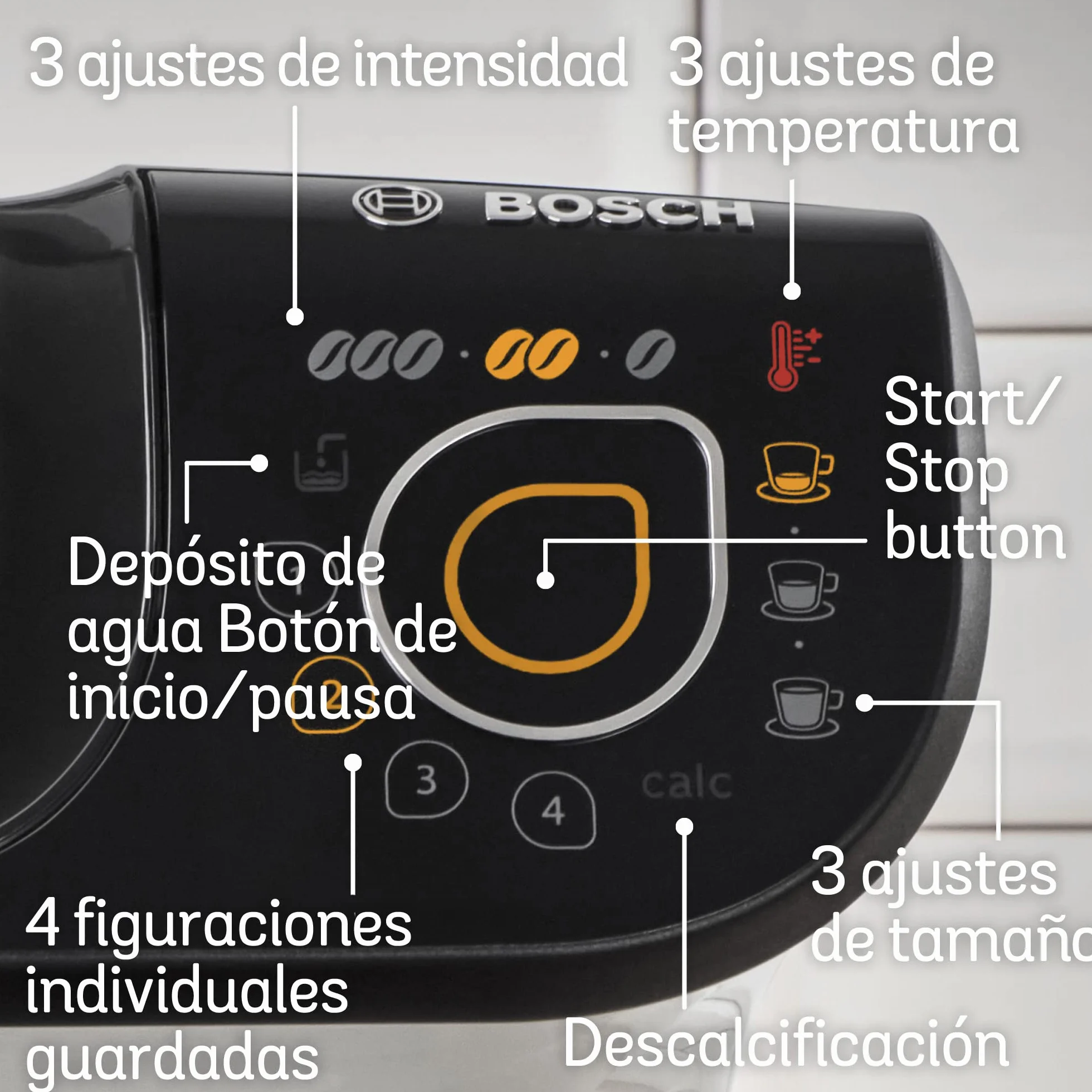 Máquina multibebida BOSCH TASSIMO MY WAY 2, TAS6504, hasta 70 bebidas, OneTouch, servicio individual, personalización de bebidas, filtración de agua BRITA MAXTRA+, INTELLIBRE, blanco