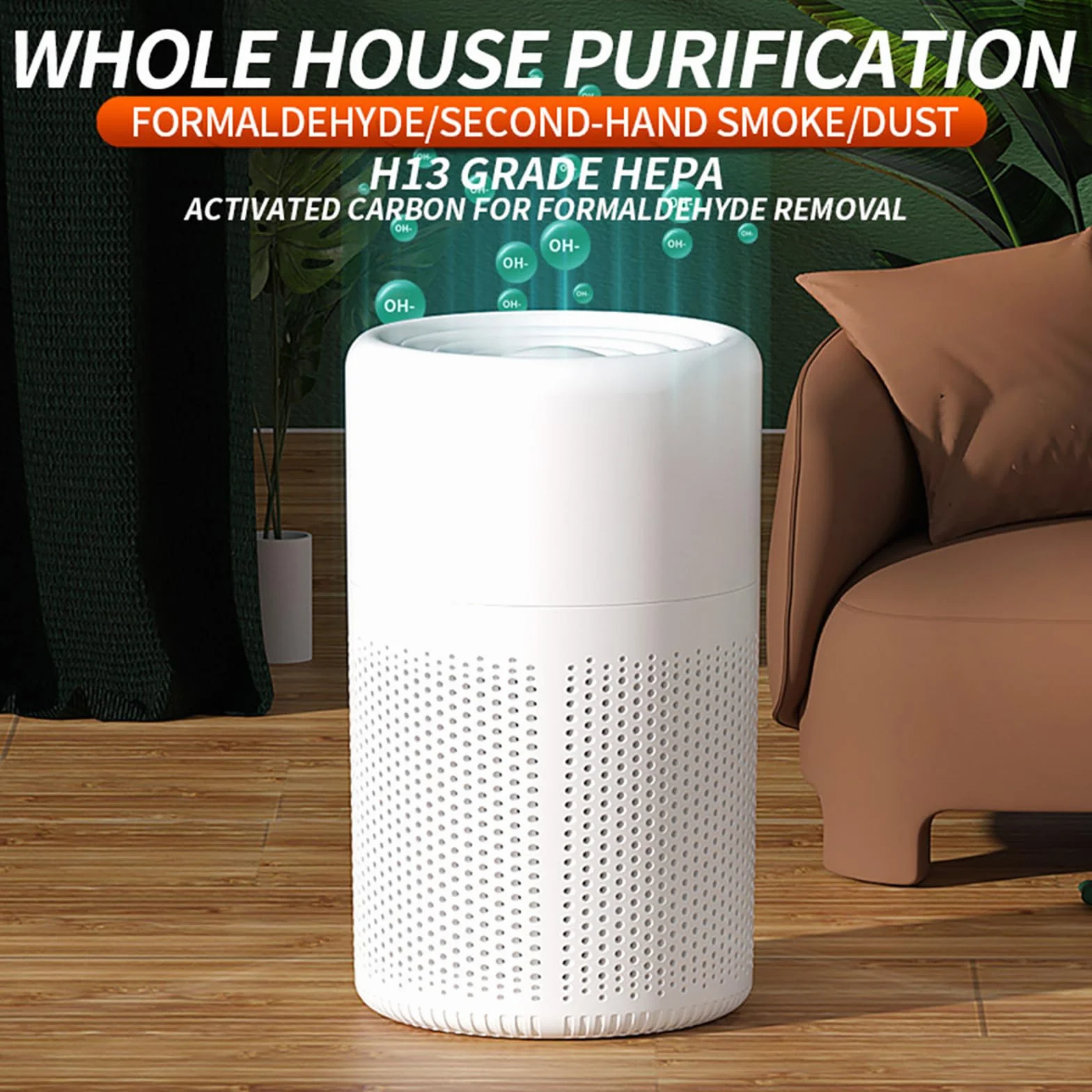 Purificador de Aire con Filtro HEPA, USB con Aromaterapia, Silencioso para Hogar y Oficina