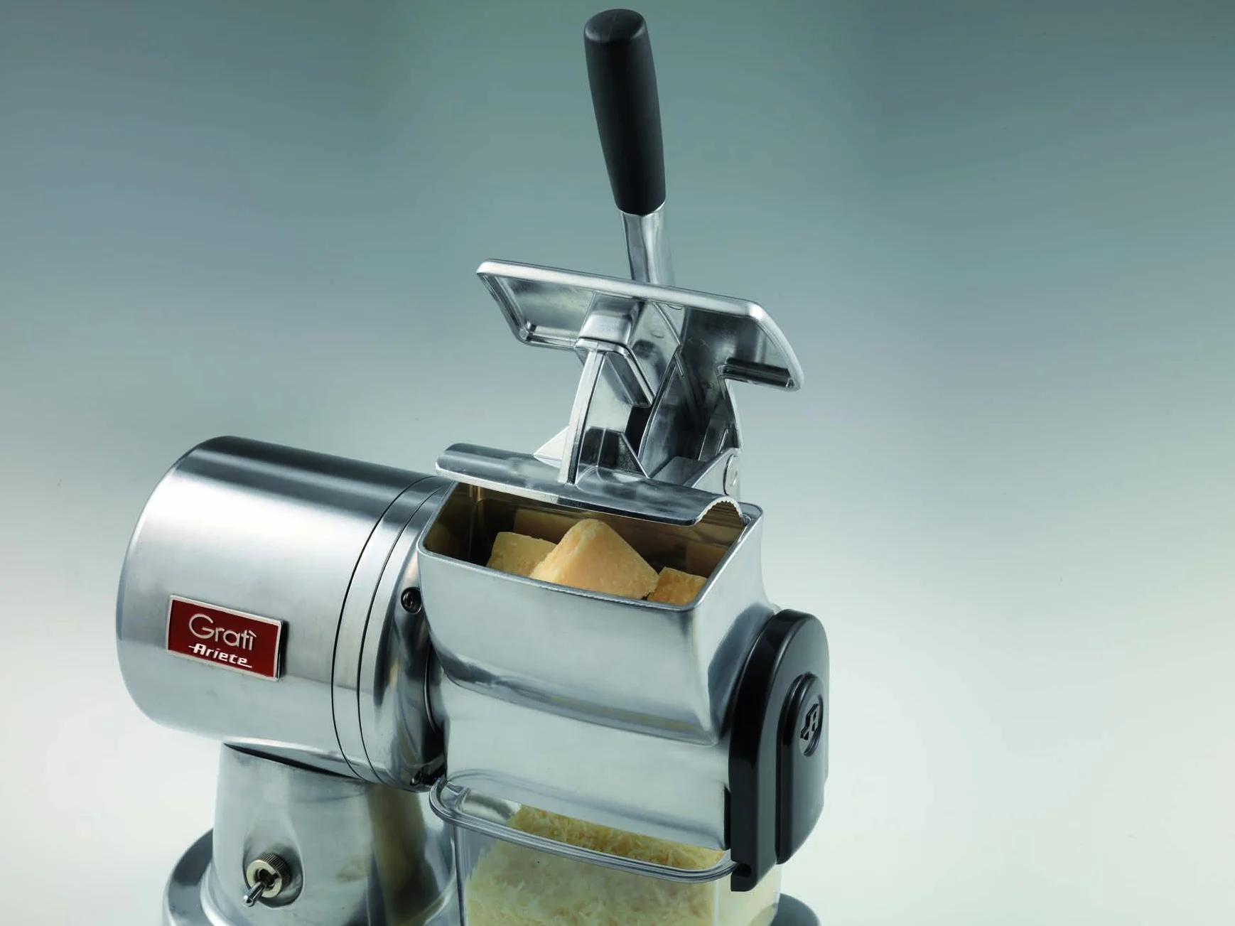 Ariete Gratì Superior 449 - Rallador Eléctrico Profesional | Cuerpo de Aluminio Fundido, Rodillo Inoxidable | para Queso, Pan Duro, Frutos Secos y Chocolate