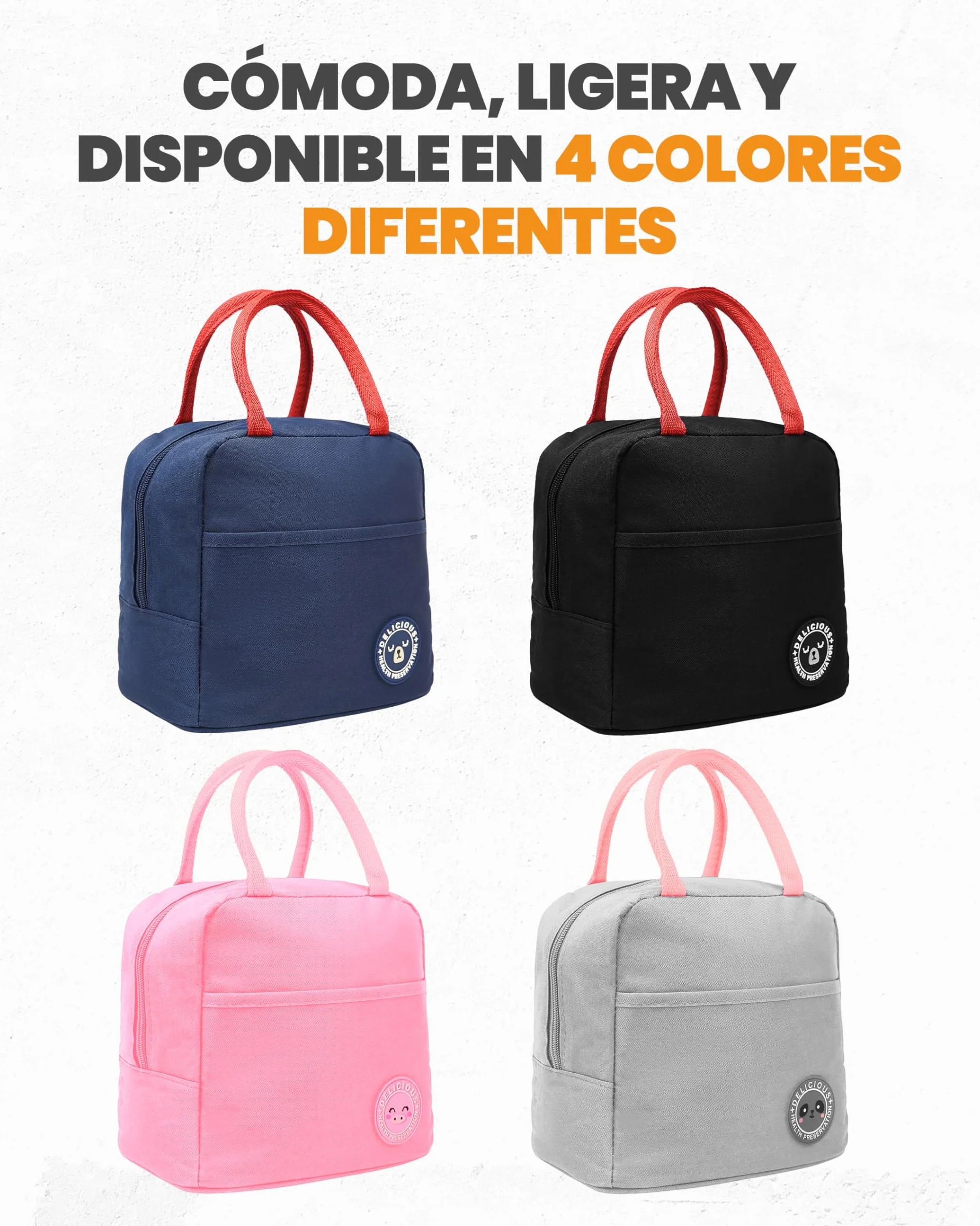 Bolsa Térmica Porta Alimentos 7L Nevera Portátil Aislamiento Impermeable Hermética Isotérmica Gris Rosa