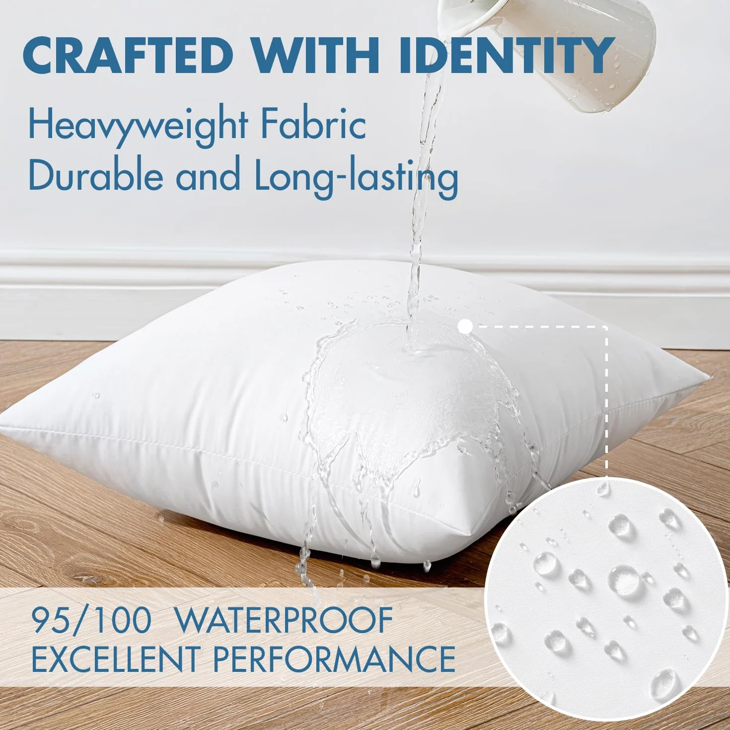 Woaboy Cojín para Exterior Resistente al Agua 30x50 cm Relleno Impermeable Juego de 4 Cojines Decorativos para Jardín, Sofá