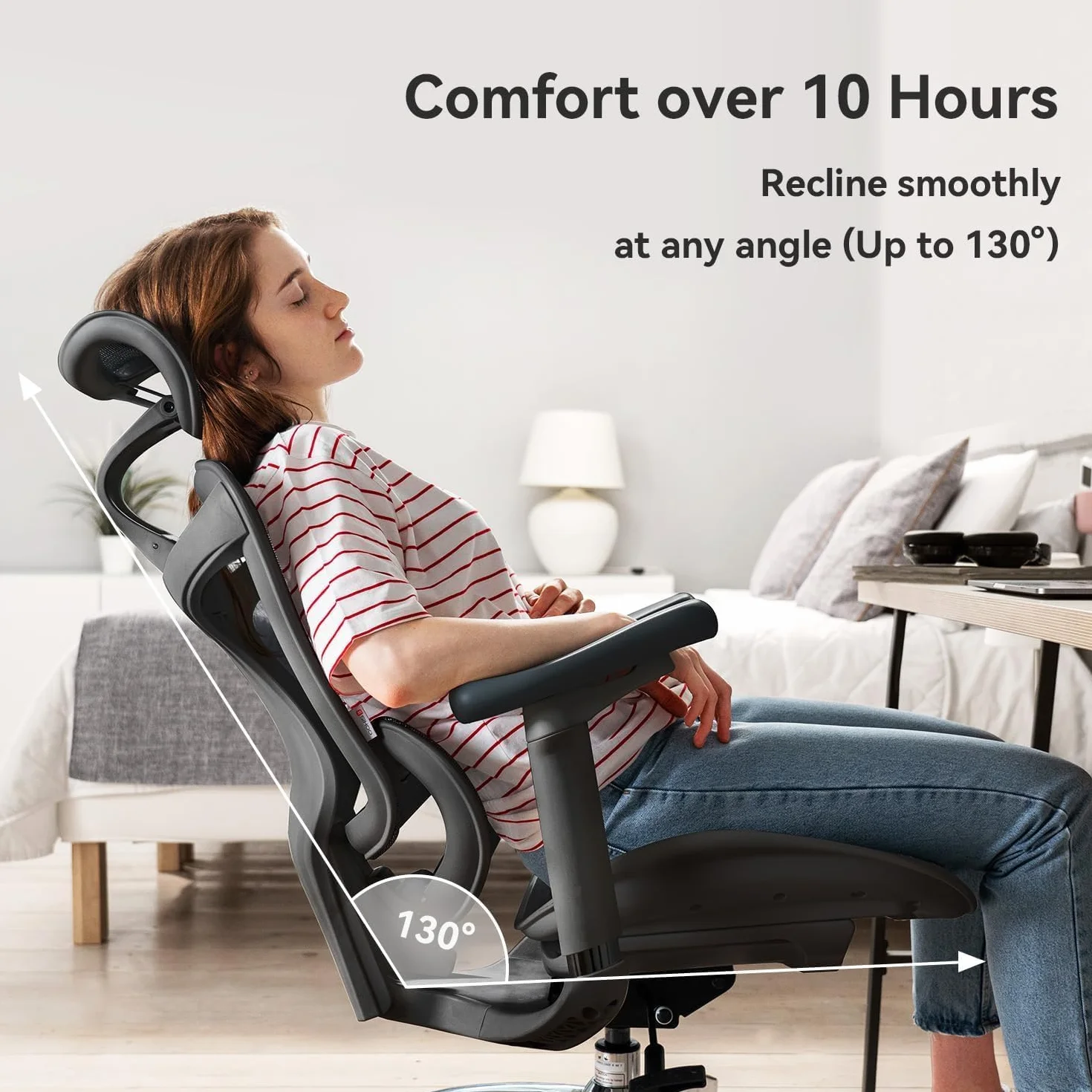 Garvee Silla de Oficina Ergonómica Grandeza y Robusta - Respaldo Alto de Malla Transpirable - Soporte Lumbar Dinámico - Reposabrazos 3D Ajustables - Asiento Giratorio con Reposapiés