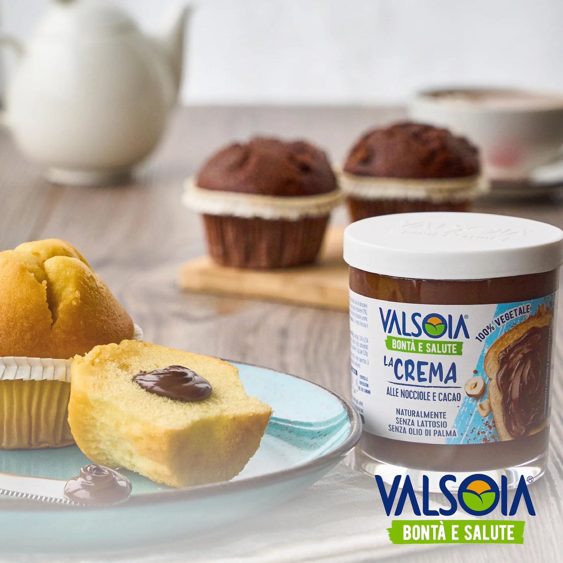 Valsoia Crema Vegetal de Avellanas 100% Vegetal Rica en Fibra Sin Gluten 4 Paquetes 200g