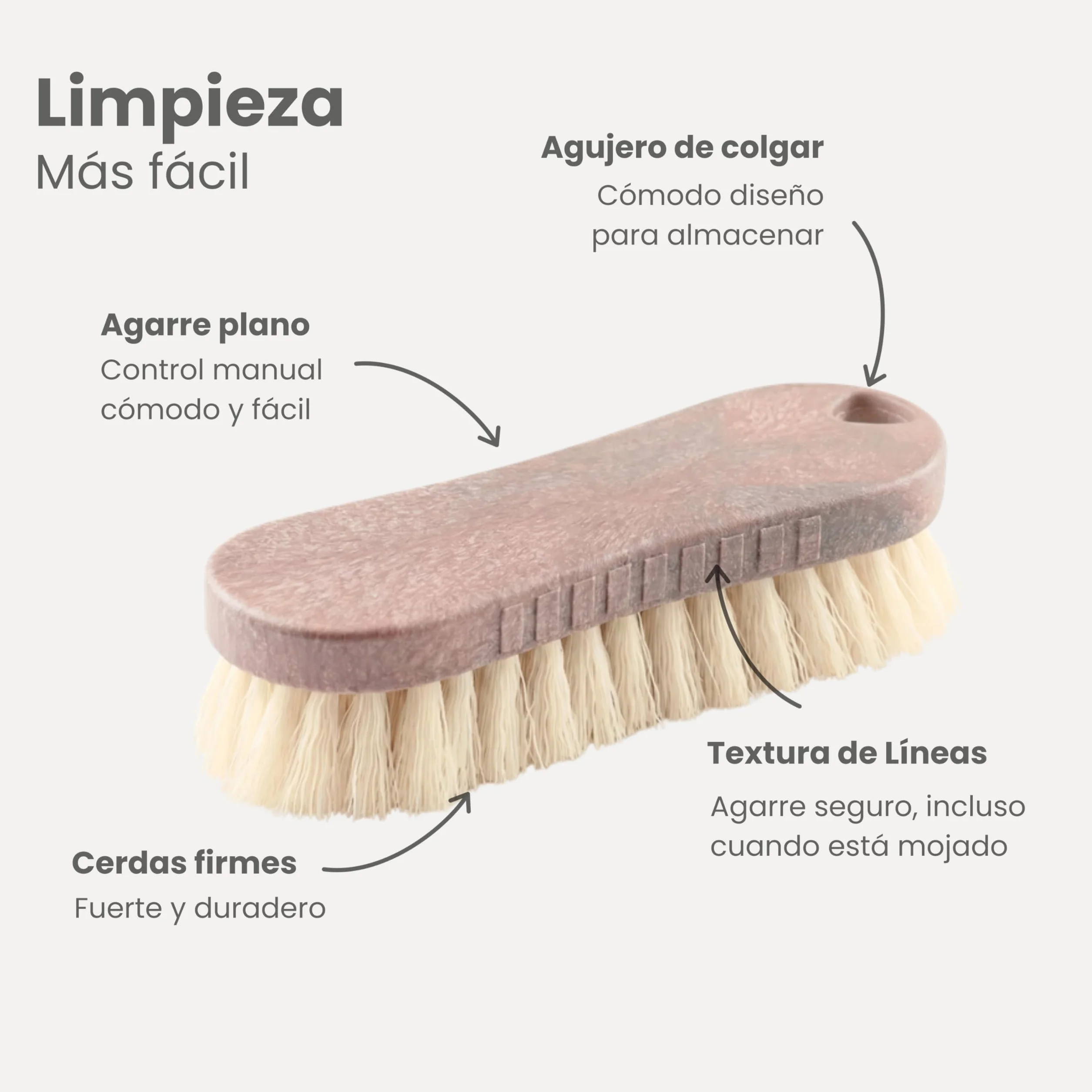 Vigar Cepillo Multifuncional Cerdas Duras 12x6x4 cm Marrón