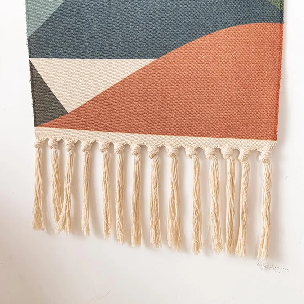 BMIDRUT Tapiz de macramé para colgar en la pared, tapiz bohemio, tapiz artístico para el hogar, apartamento, dormitorio, fondo, 50 x 85 cm
