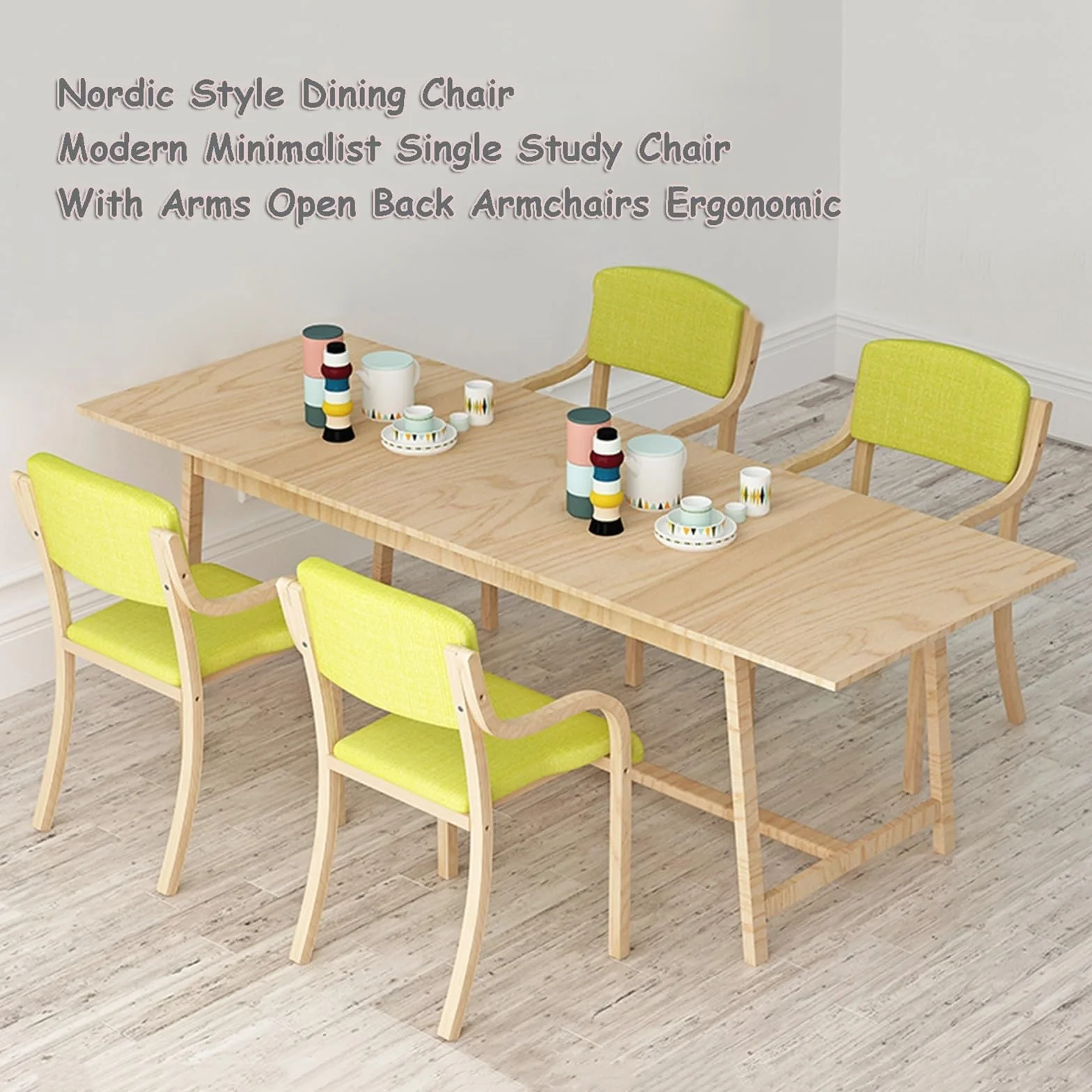 Sillas de Comedor de Madera Maciza con Brazos Silla de Cocina Tapizada Sillón de Sala de Estar con Respaldo Moderno Oficina Ocio Salón Recepción Café Sillas Accent Reposabrazos Carga Máxima 150kg
