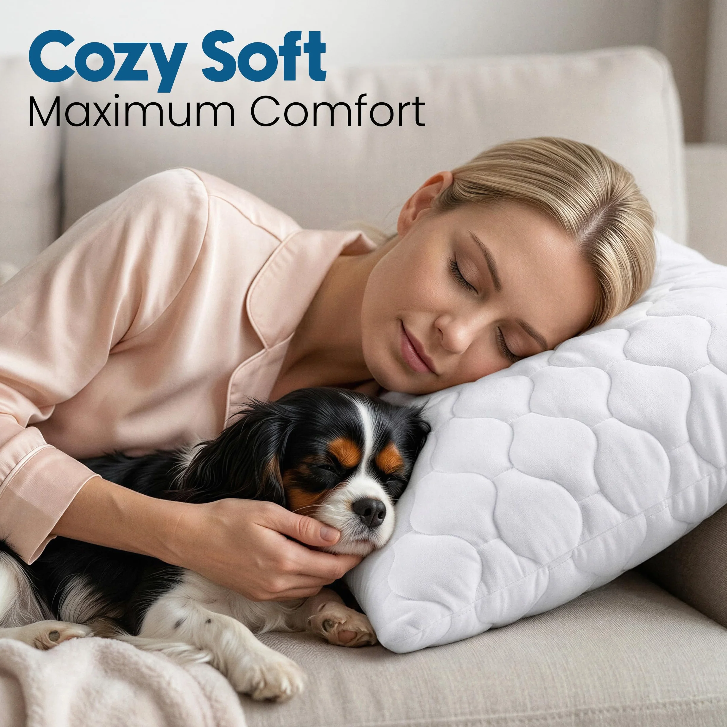 Utopia Bedding Relleno de Cojín Acolchada 50 x 50 cm 2 Unidades Almohadas de Sofá Blanco