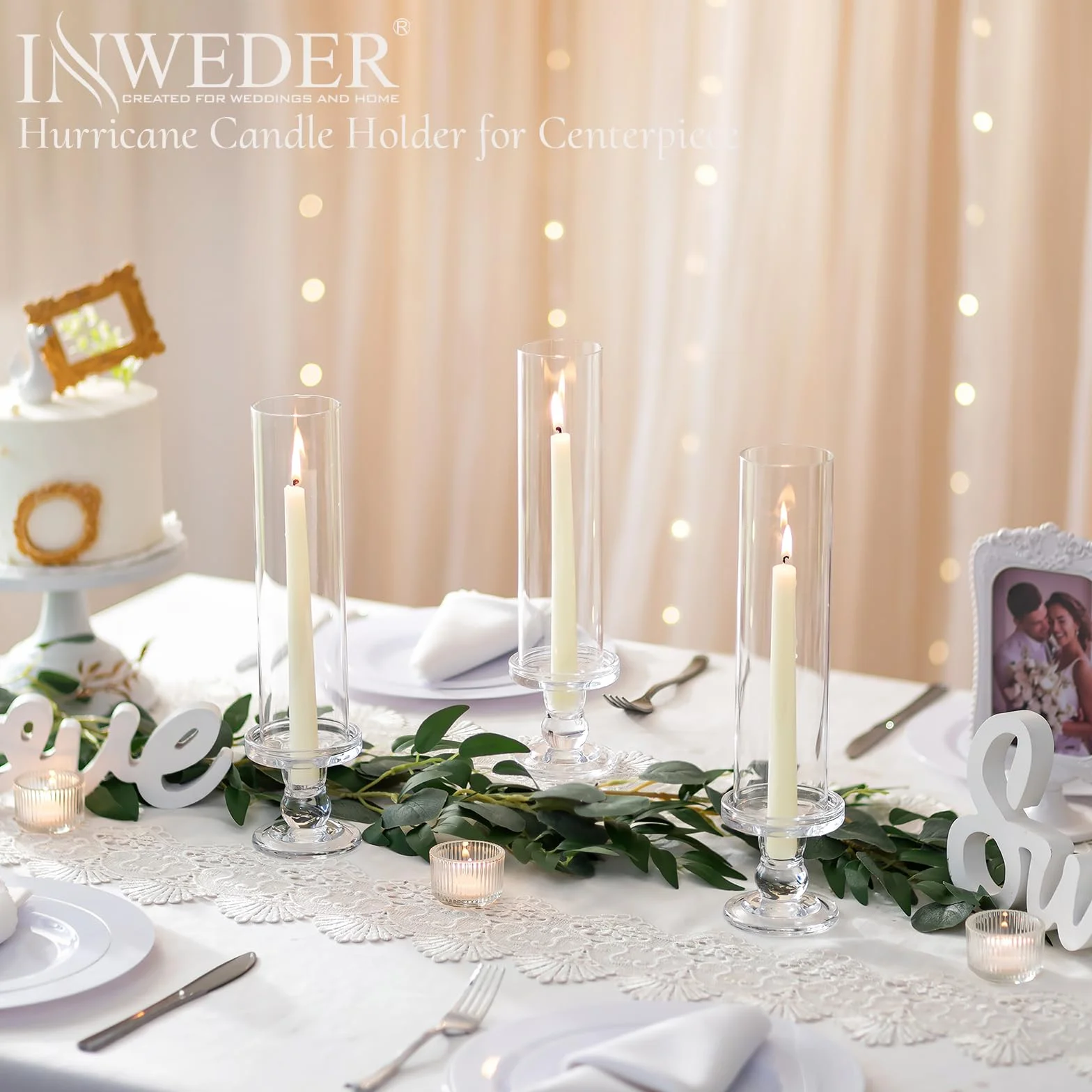 Portavelas de cristal con forma de pilar: 10 portavelas para bodas, fiestas, candelabros cilíndricos para Navidad, portavelas transparentes de 25 cm para decoración del hogar, S