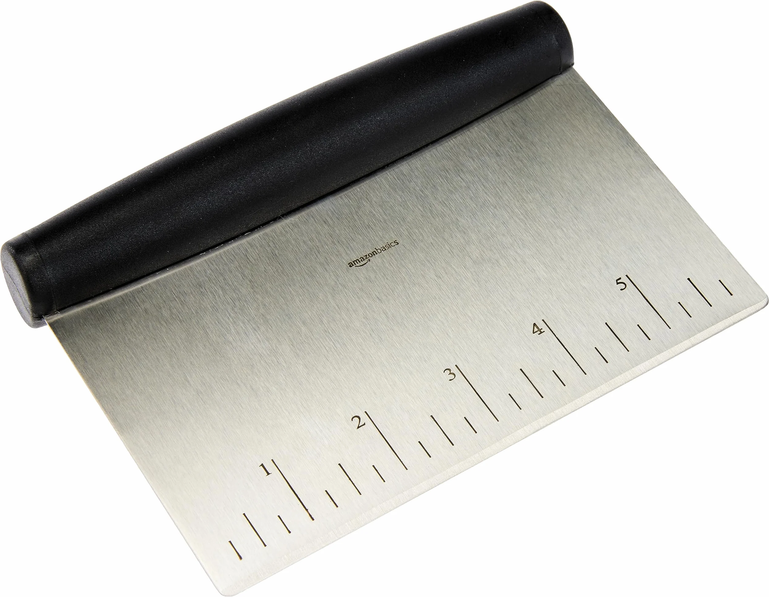 Amazon Basics Rasqueta cortadora de acero inoxidable multiusos 15,24 cm Negro Plateado