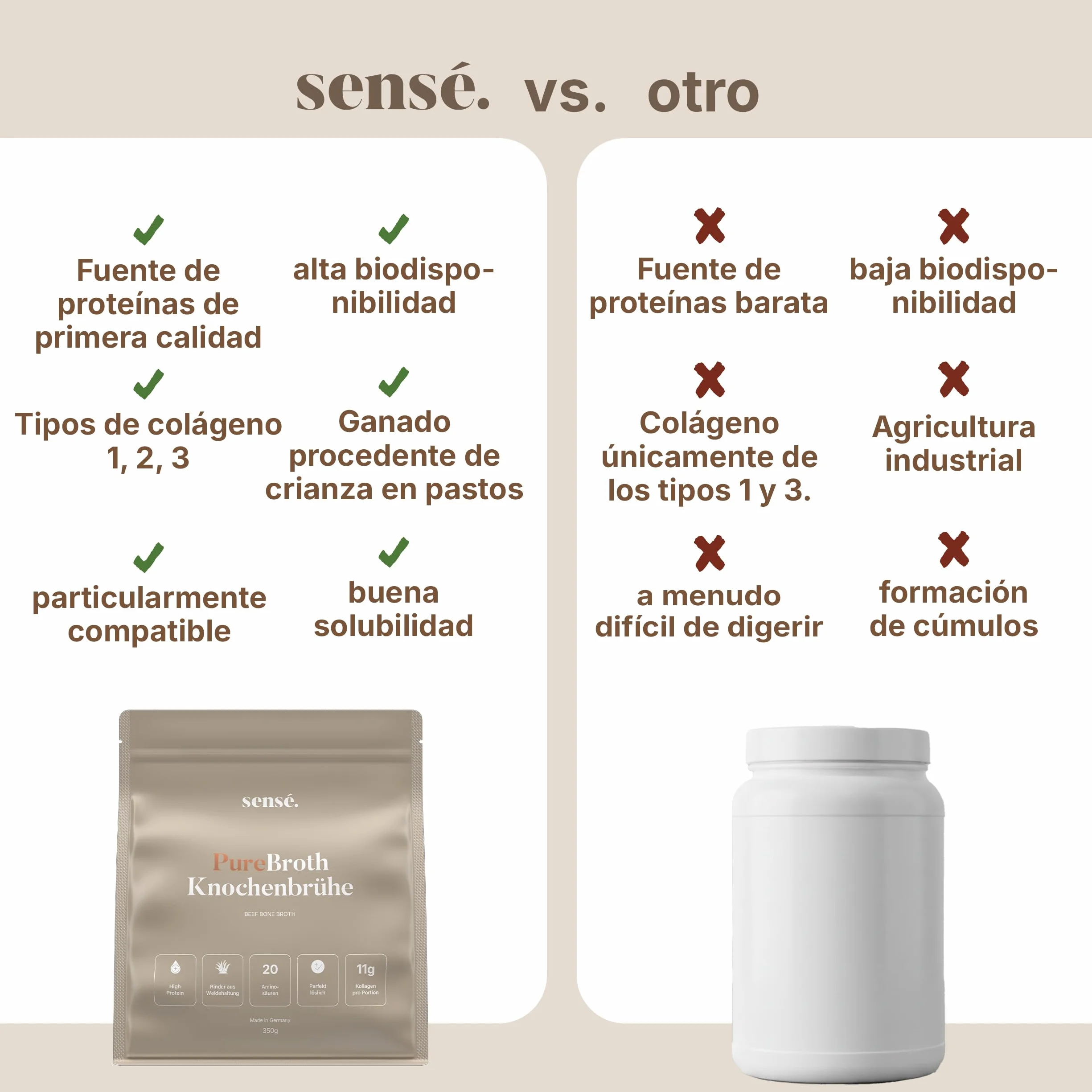 Polvo de caldo de huesos de ganado de pasto bioactivo 350 g colágeno tipo 1,2 y 3 alto contenido en proteínas