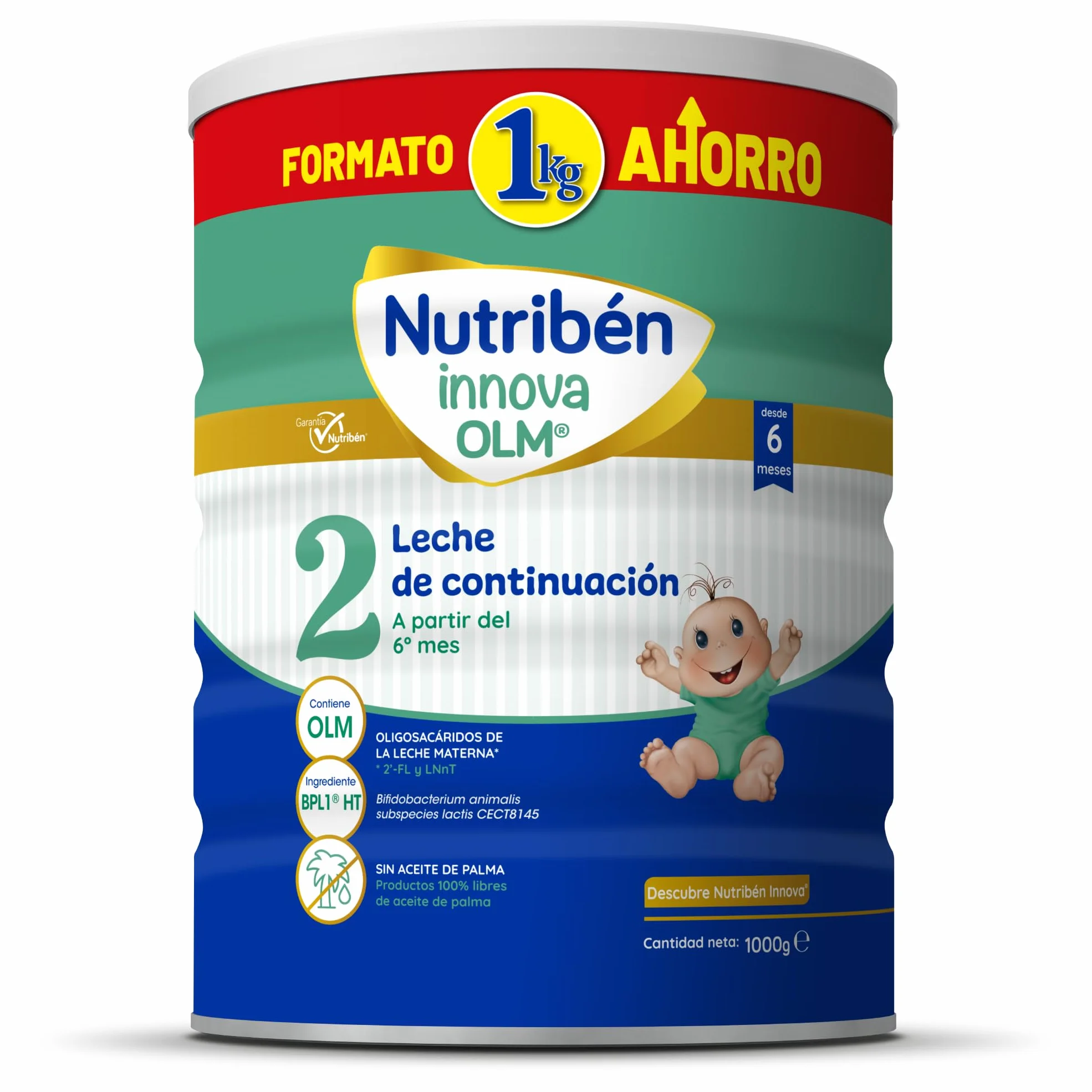 Nutribén Innova 2 Leche de Fórmula en Polvo de Continuación 1KG sin Aceite de Palma con DHA