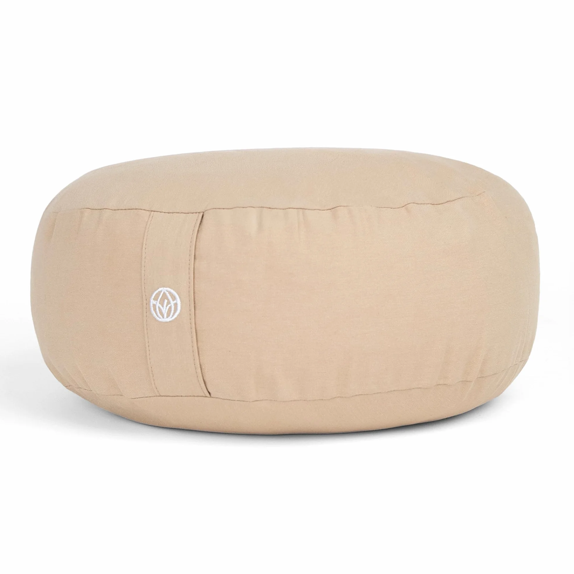 Cojín Yoga Meditación Redondo 29 cm 10 cm Plano 255 g Ligero Beige
