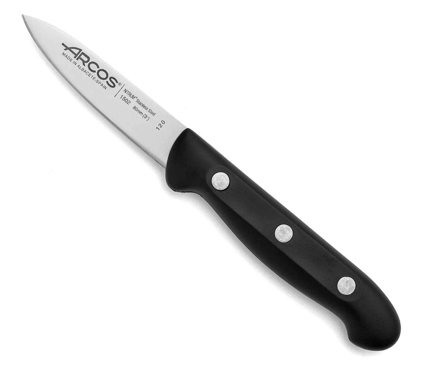 Arcos Cuchillo Pelador Acero Inoxidable 80mm Maitre Negro