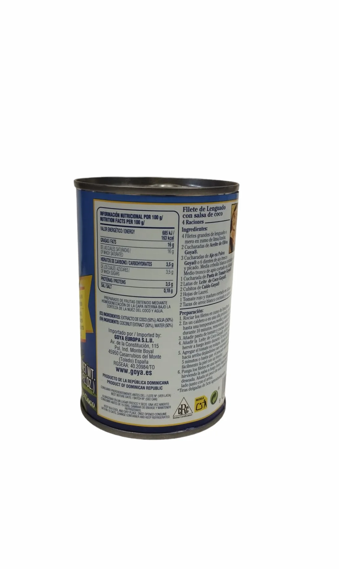 GOYA Leche de Coco 400 ml para Cocinar