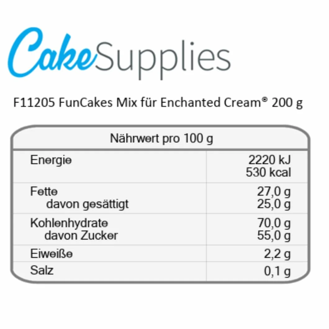 FunCakes Preparado Crema Blanca Encantada 200 g para Rellenar y Cubrir Pasteles