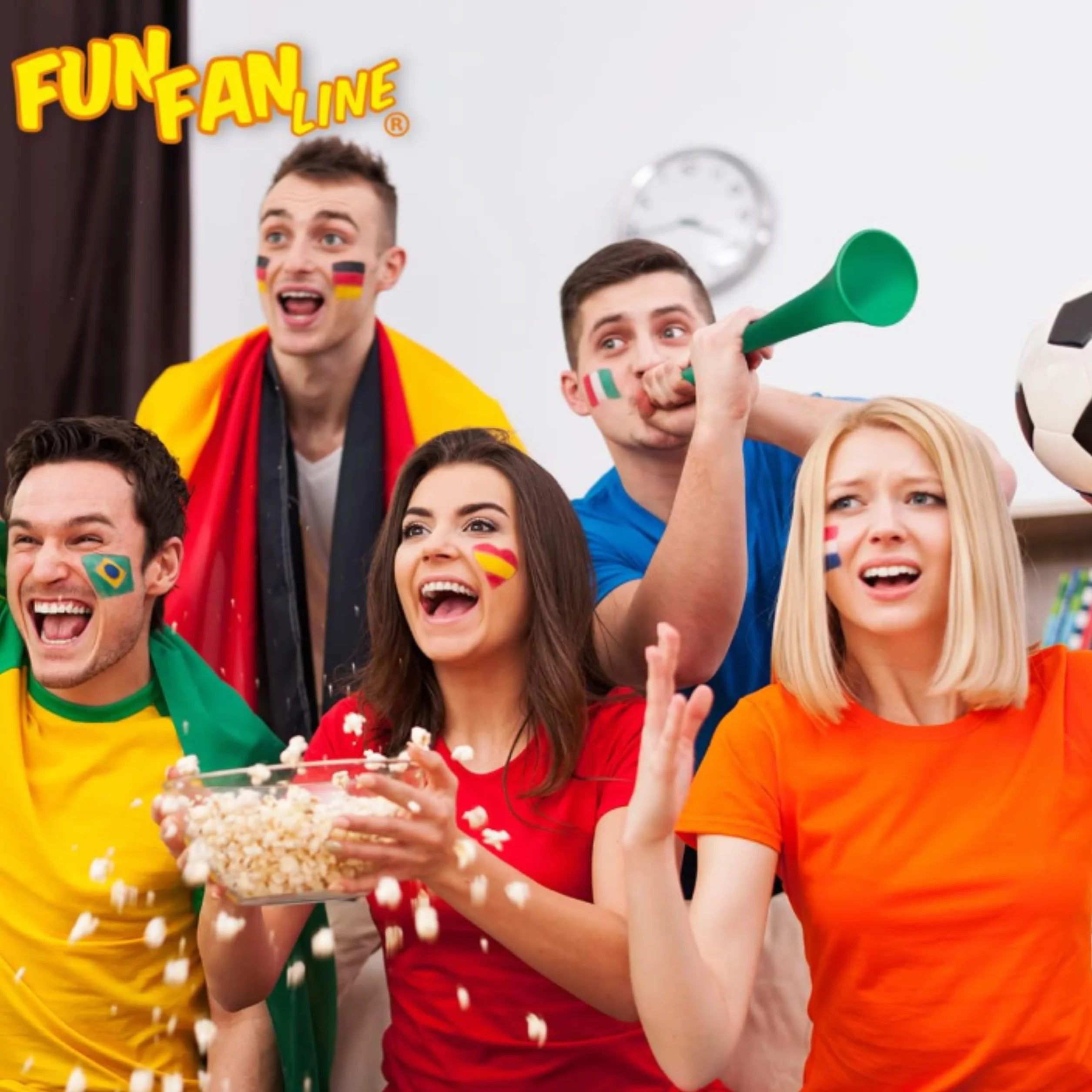 Vuvuzelas de Plástico Resistente 120 DB para Fútbol Eventos Deportivos Fiestas Pack 3