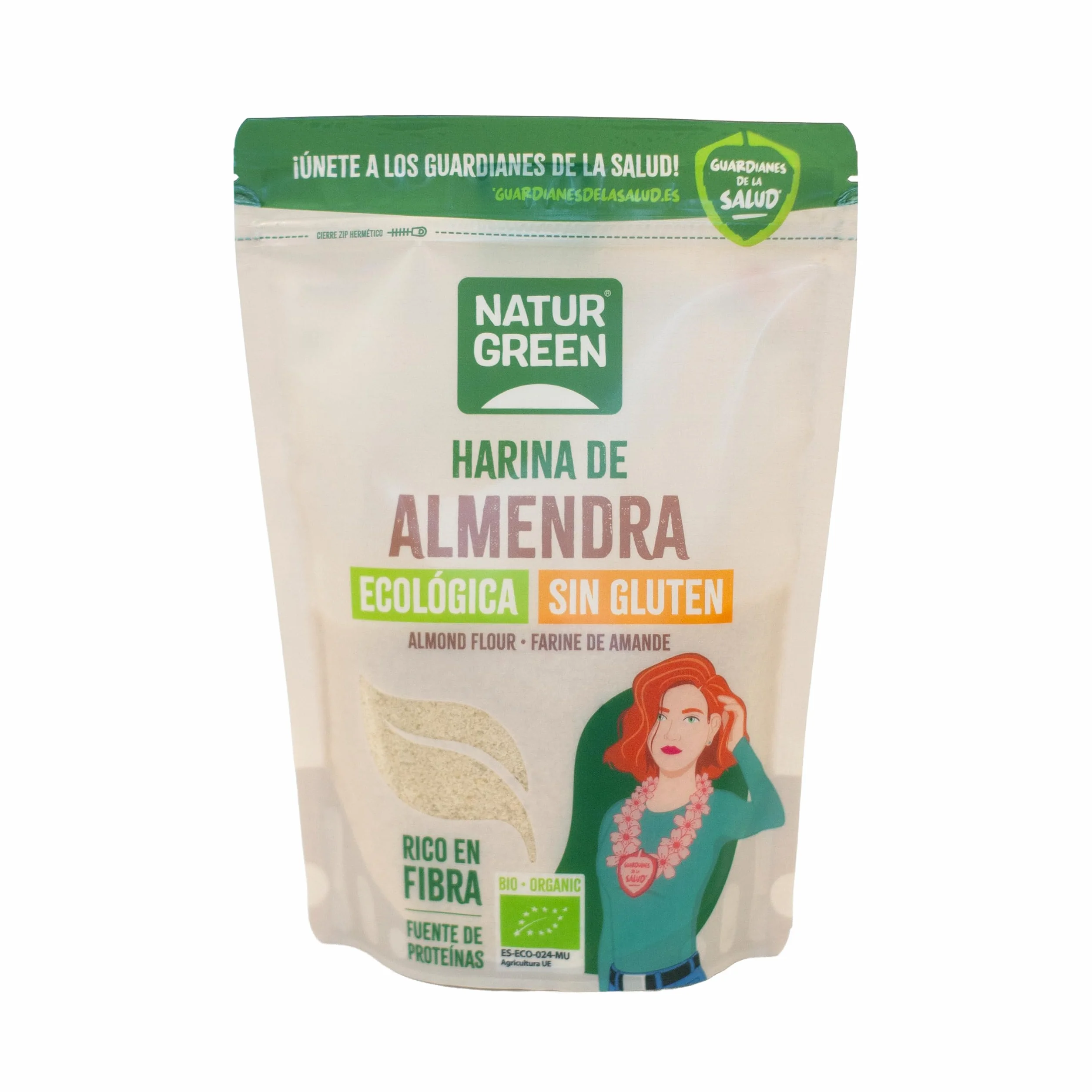 NaturGreen Harina de Almendra Bio 300 g Ecológica Sin Azúcares Añadidos Sin Gluten