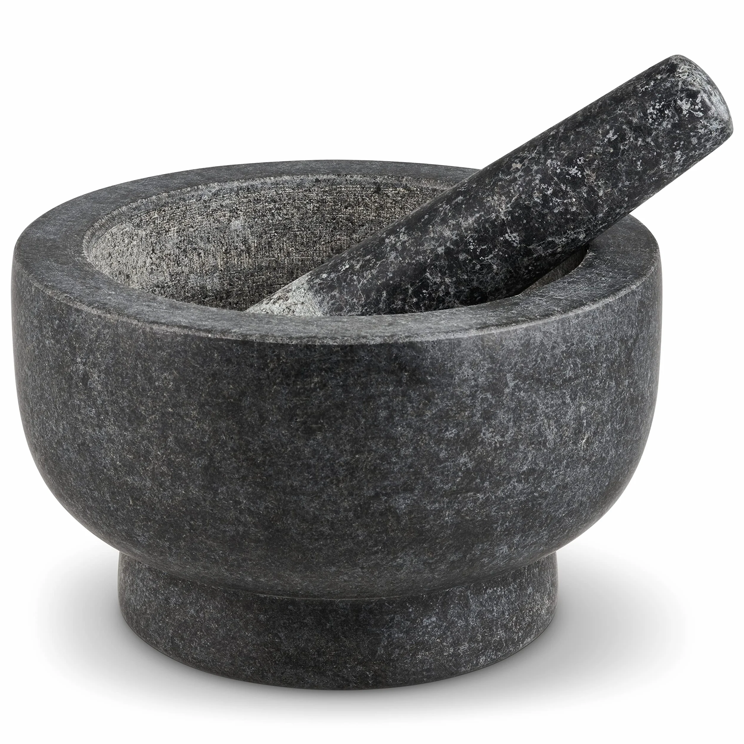 Cole & Mason Clavering 20cm Mortero de Piedra Para Cocina, Mortero y Mano, Gris Oscuro, Para Moler Especias y Hierbas, Granito, 2 Años de Garantía