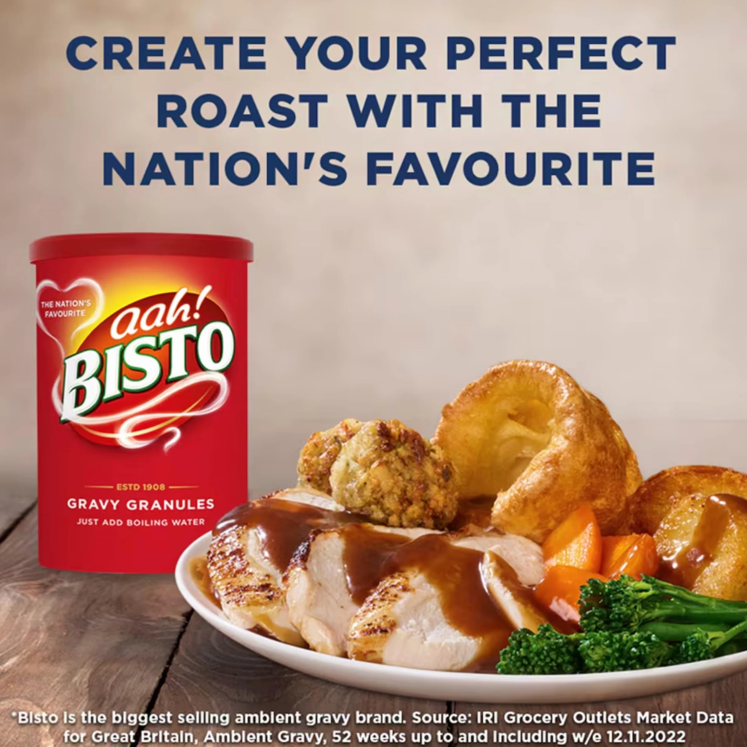Bisto Gravy Granules 190g Salsa Inglesa Instantánea para Carne Gravy Británica Tradicional
