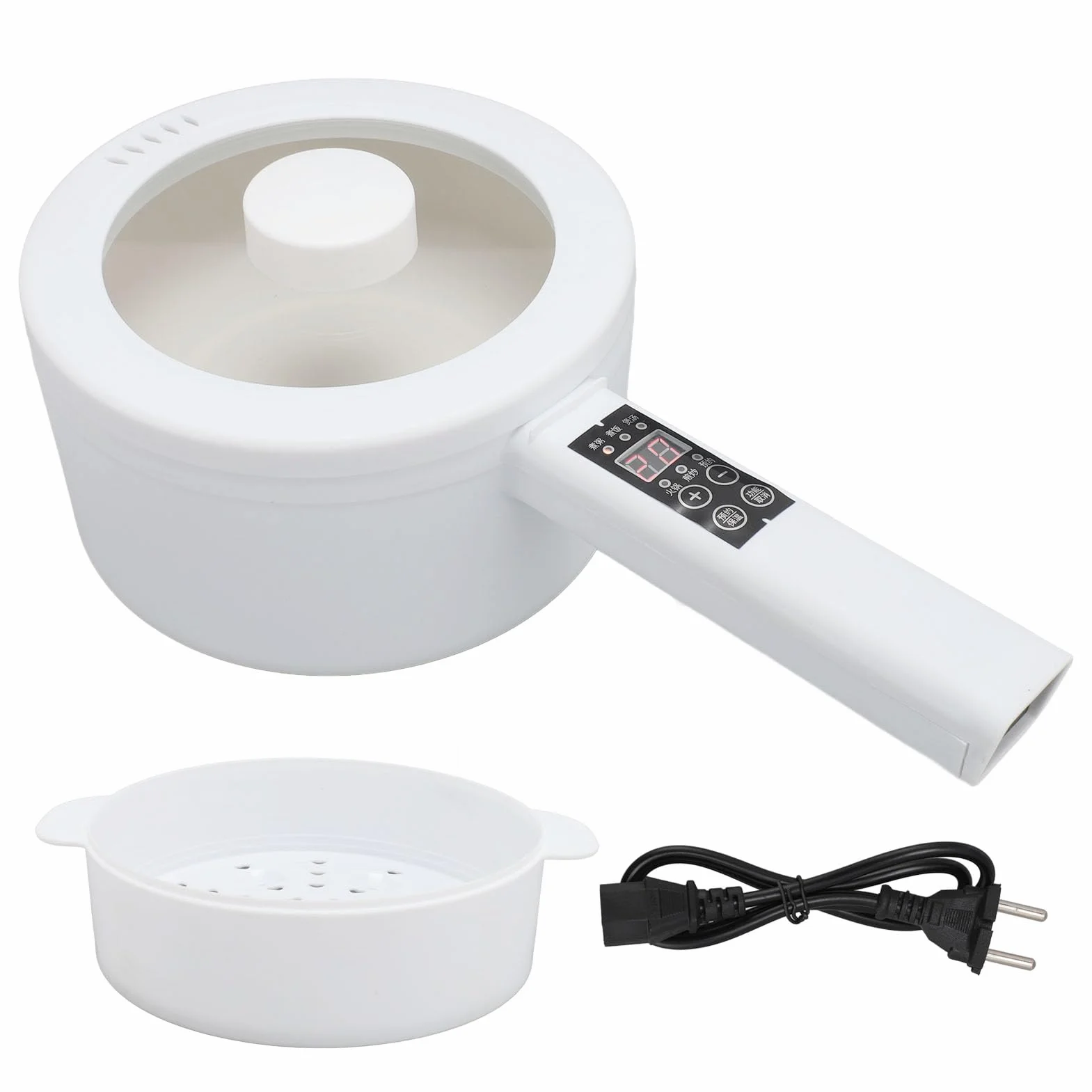 Olla Caliente Eléctrica 600W 1.8L Multifunción No Pegajoso Mango Largo Portátil