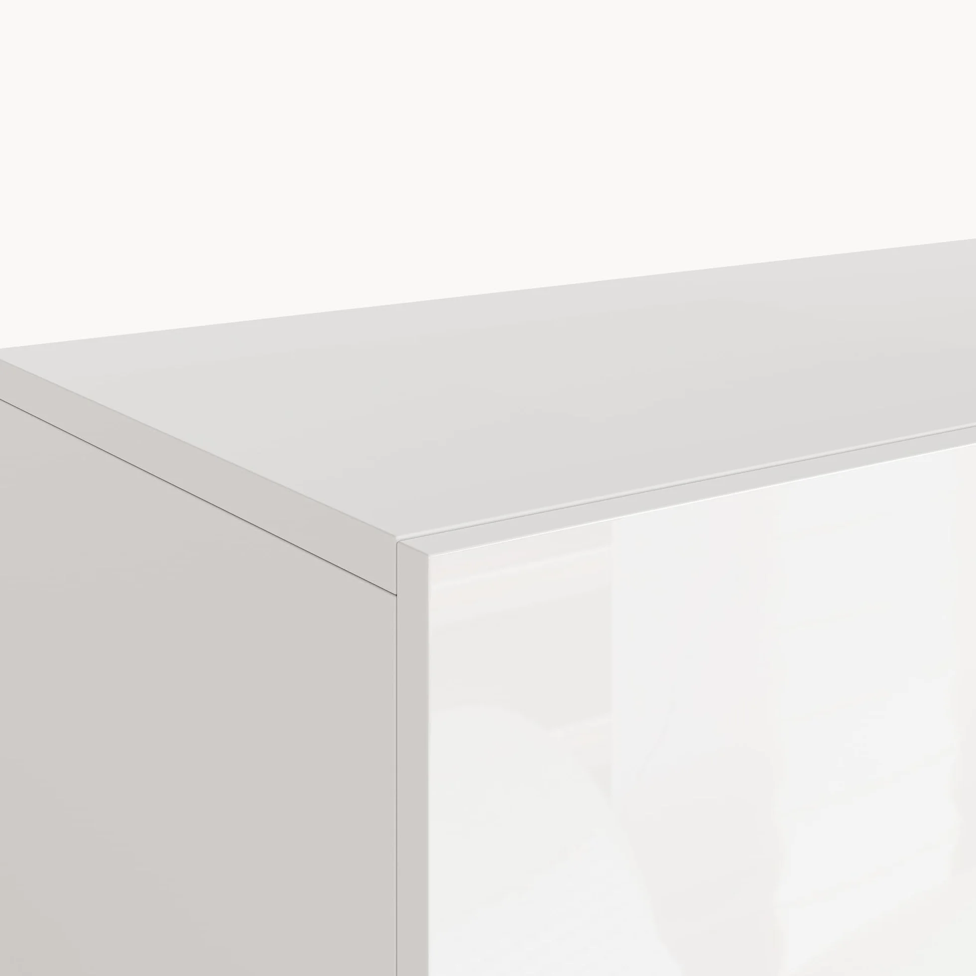 [en.casa] Mueble de TV Evaton Armario Flotante Estantería de Pared con 2 Compartimentos Consola de Entretenimiento Multimedia 160 x 32 x 30 cm - Blanco Alto Brillo