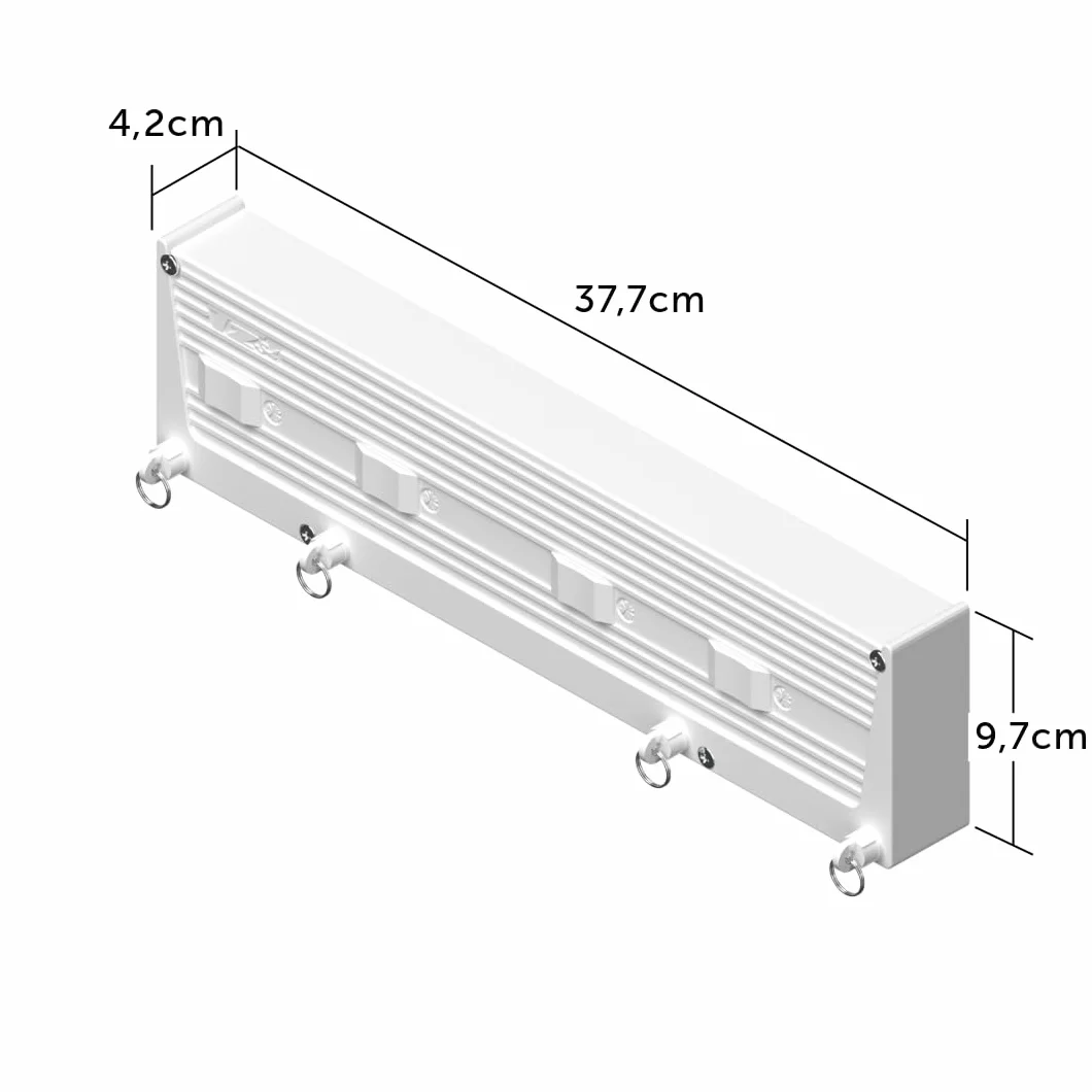 Cuncial TZ-S-4 Tendedero Automático de Pared 4 Cuerdas 20 m Extensible 5 m Blocaje Individual Compacto Resistente Fabricado en España