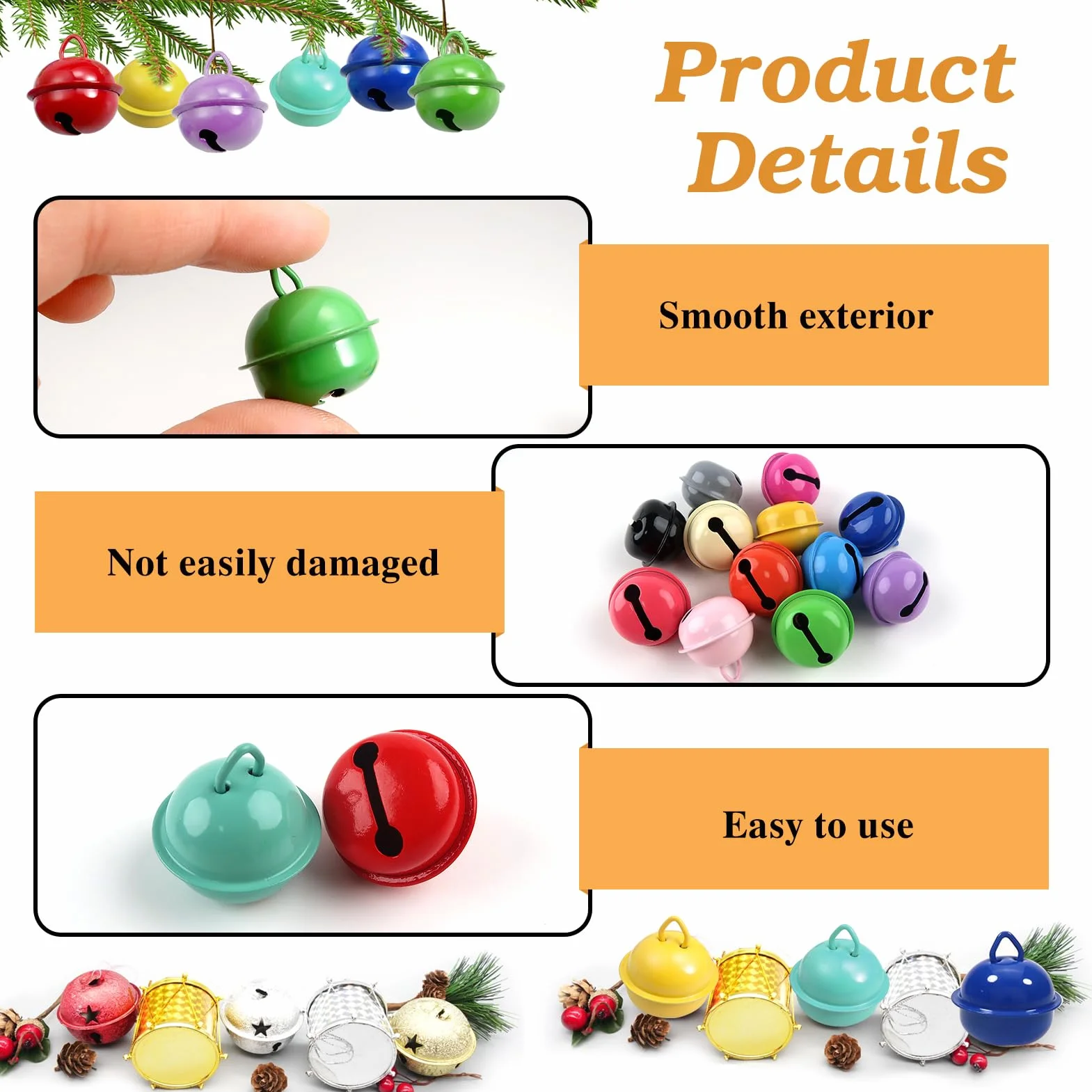 TOAOB 15 Piezas Cascabeles Manualidades 22 mm Campanas para Bricolaje Decoraciones Joyas