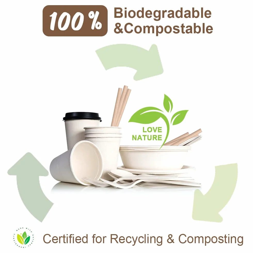 Vicloon Paja de Papel 100PCS Biodegradables Color Caqui