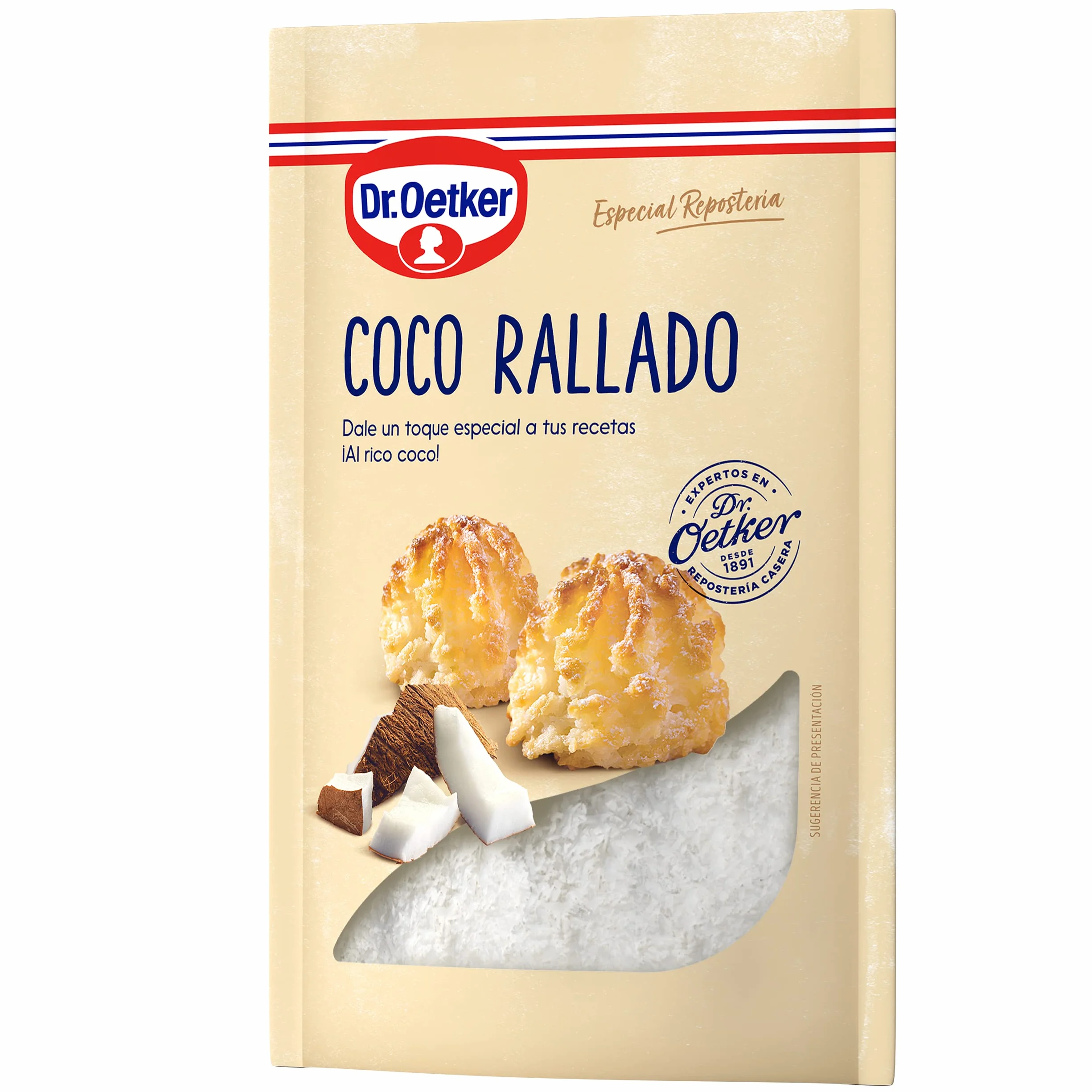 DR. OETKER Coco Rallado 100% Natural Sin Azúcar, 125g