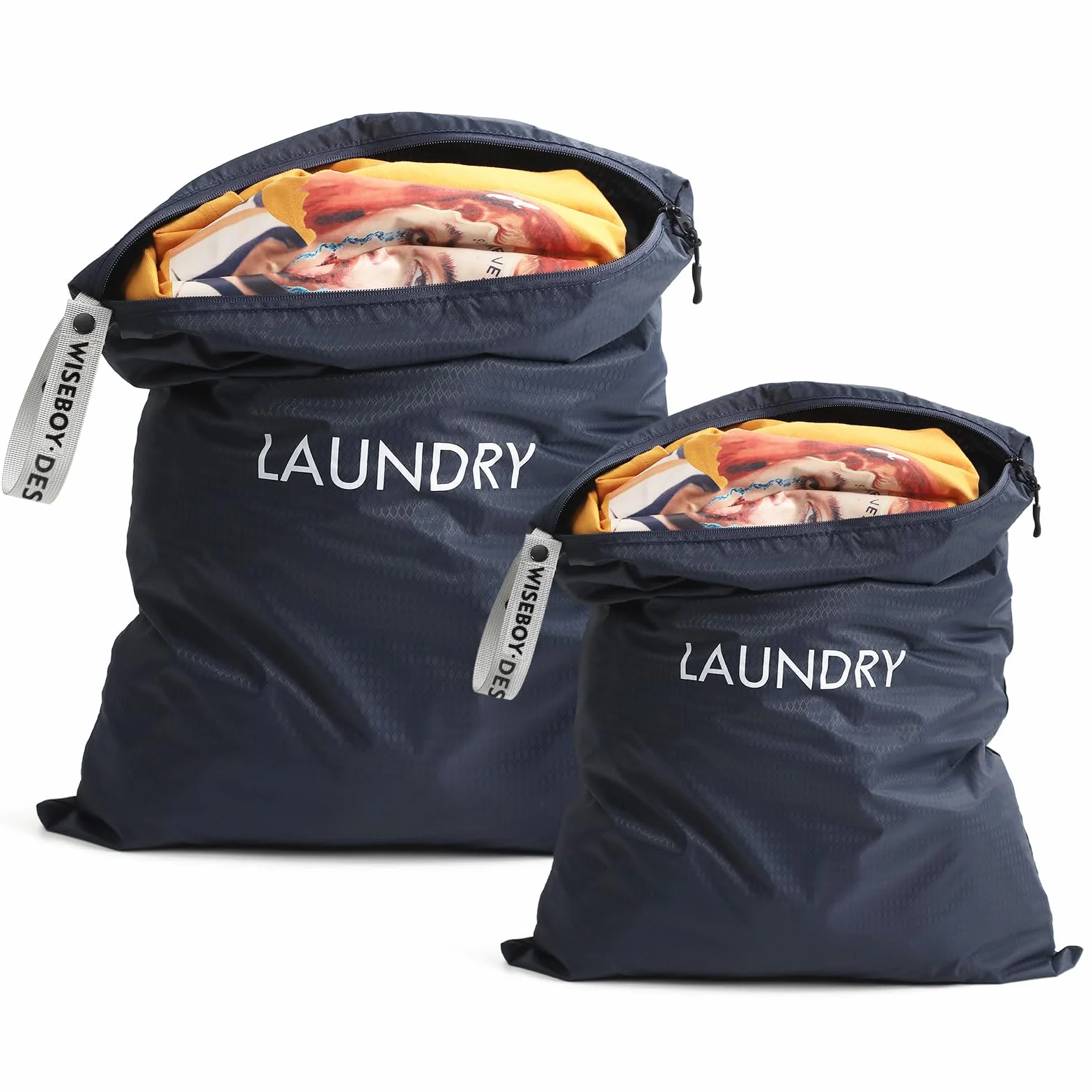 WiseBoy Paquete de 2 bolsas de lavandería, bolsa lavable en seco y húmedo, bolsa de lavandería de viaje, organizador de ropa sucia, natación, yoga, traje de baño, entrenamiento, bolsa húmeda y seca