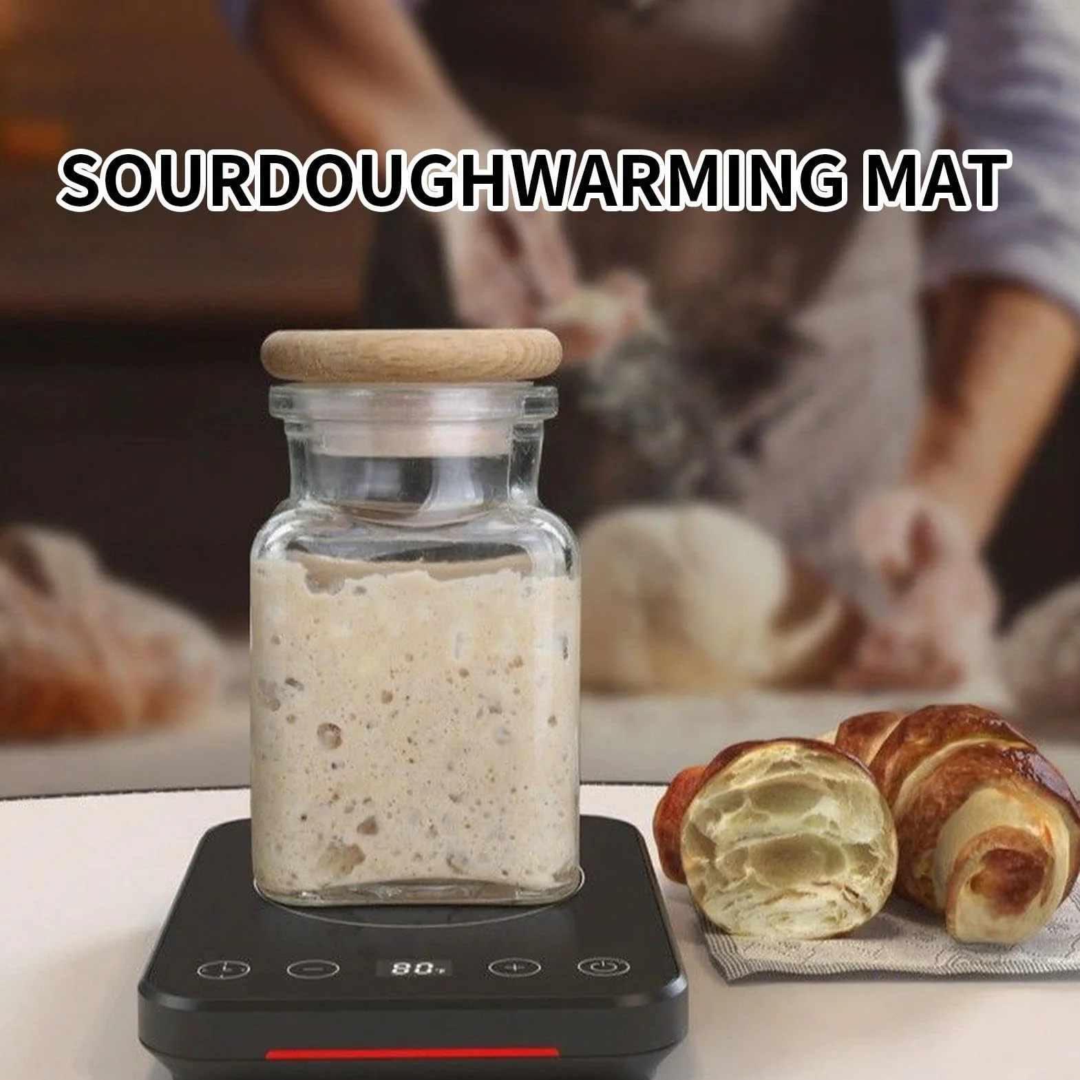 Calentador de | Herramienta de Fermentación con Temporizador | Alfombrilla de Fermentación con Temperatura Controlada y Temporizador para Pan, Queso, Café, Cocina y Casa