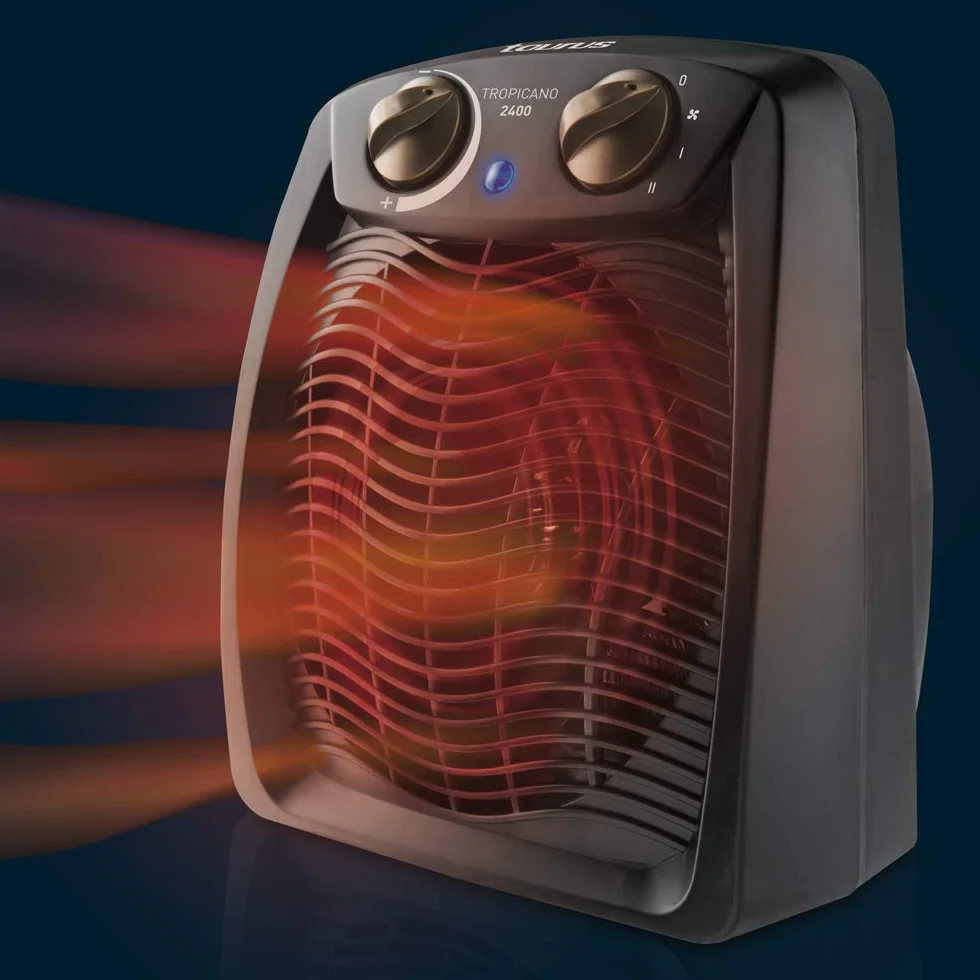 Taurus Tropicano 2400 Calefactor Termoventilador 2400W Asa Transporte Termostato Ajustable Negro