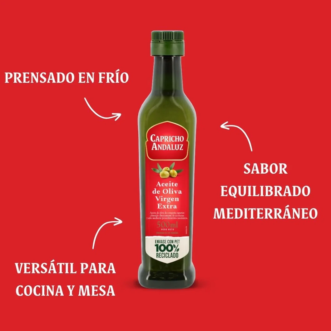 Flavia Aceite de Oliva Virgen Extra 500ml Origen Español Prensado en Frío