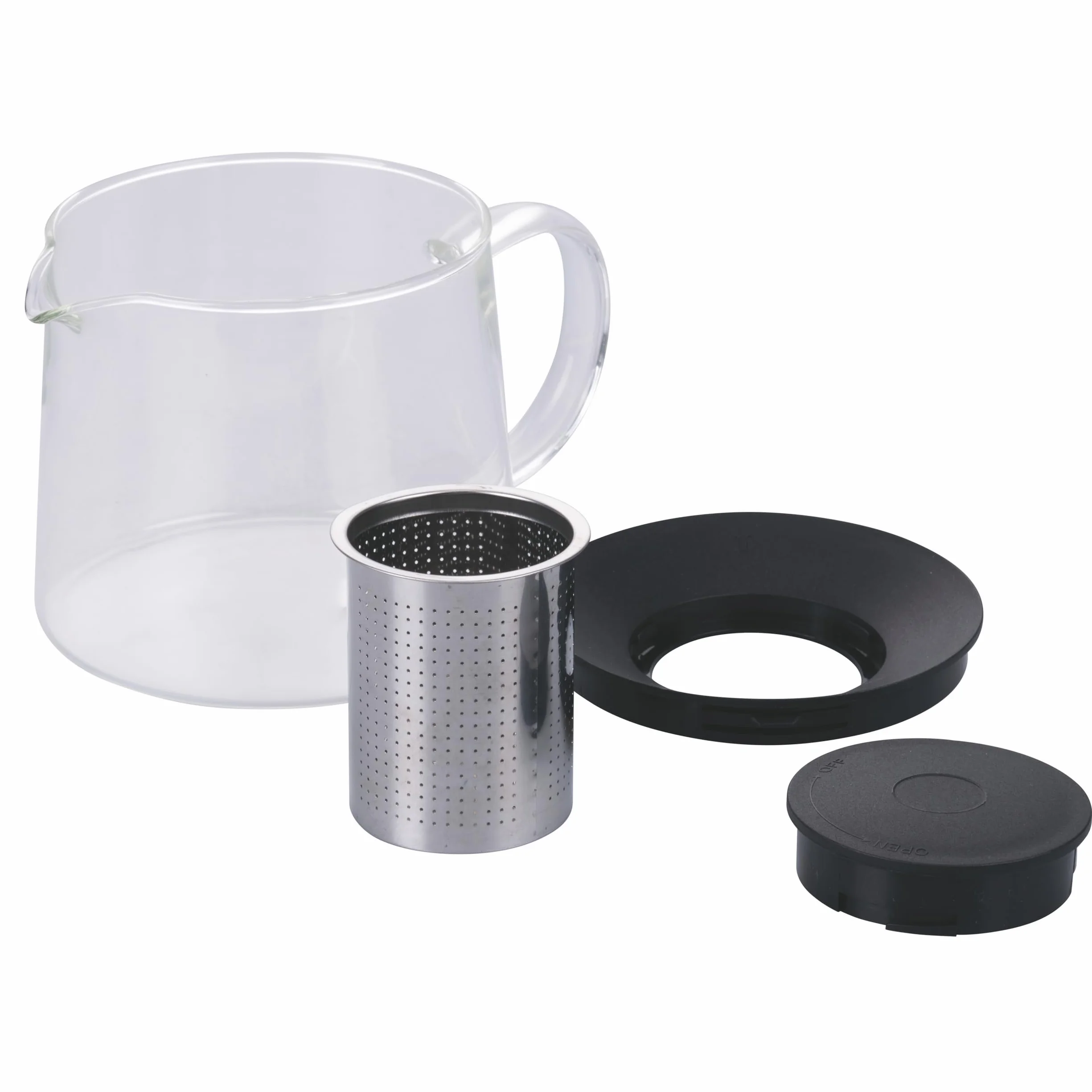 GALILEO Tetera redonda de 1 litro con infusor de vidrio borosilicato, SìChef