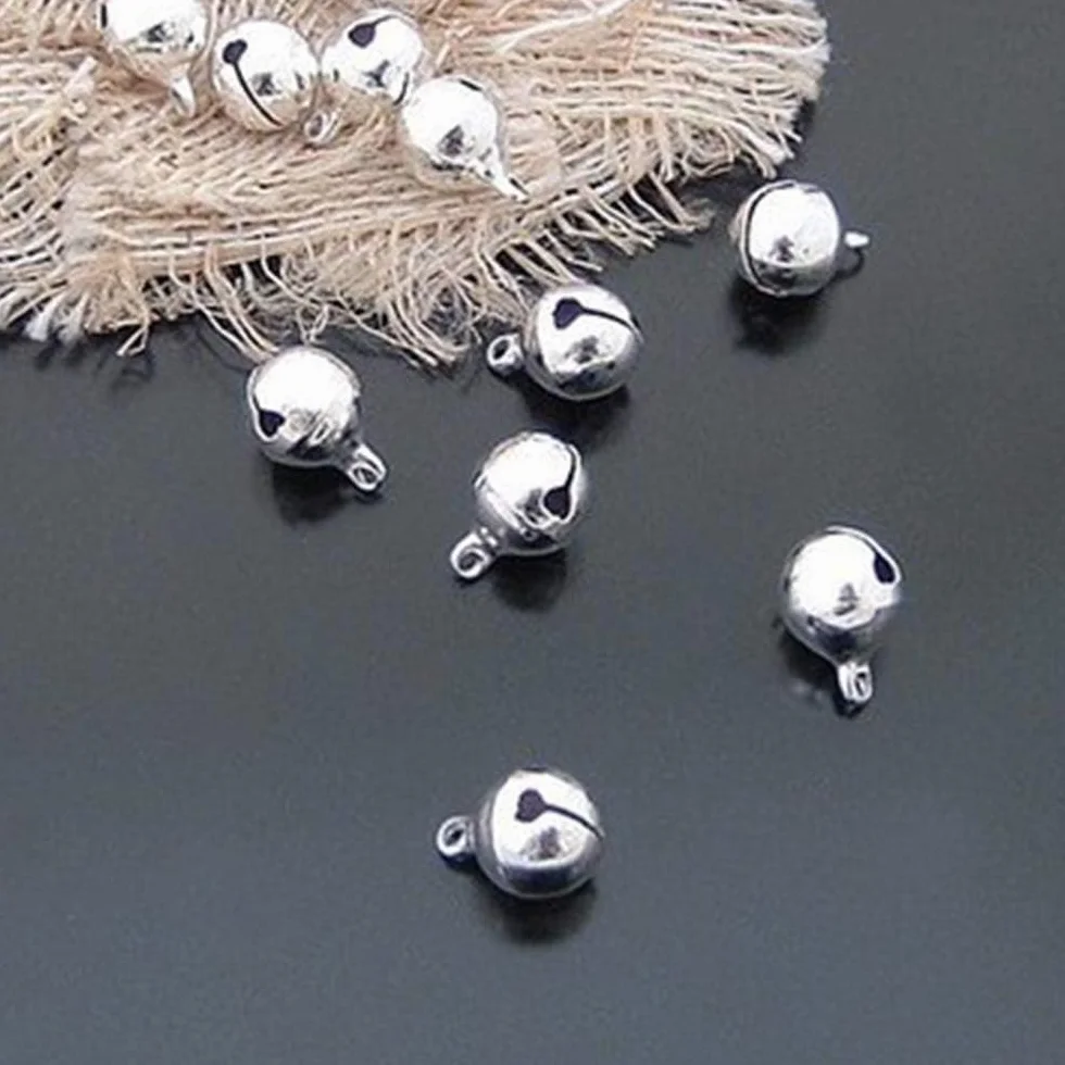 Cascabeles Pequeños de Hierro Plateado 300 Piezas para Pulsera, Collar, Llavero, Decoración Navideña