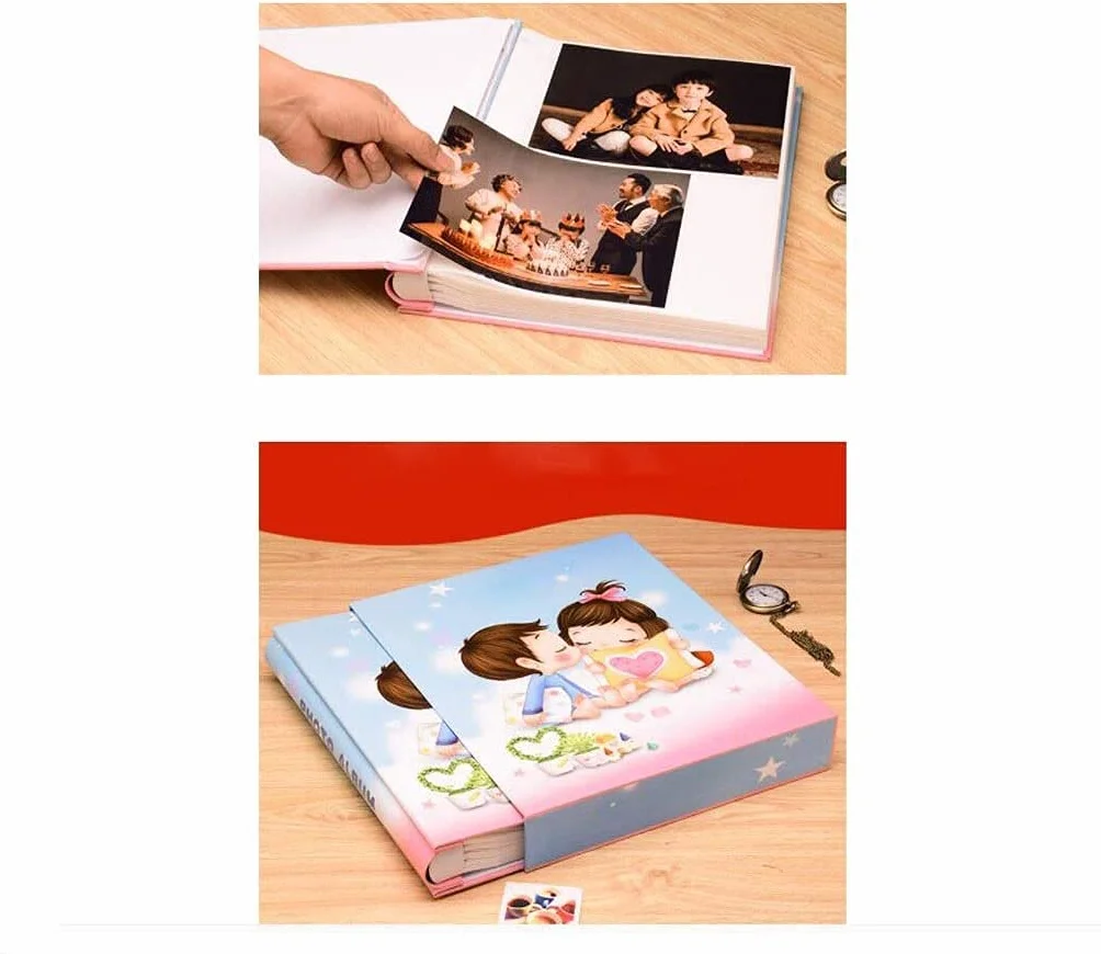 Álbum de fotos de 8 pulgadas, 200 hojas, recuadro, álbum de viaje familiar en caja, regalo(Color:#1)