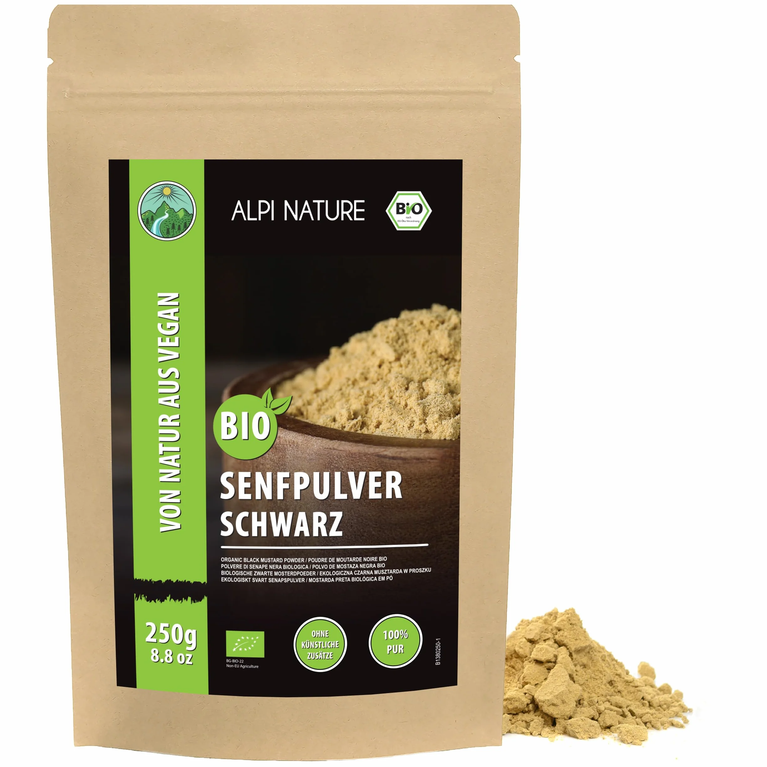 Alpi Nature Mostaza Orgánica en Polvo Negra y Marrón 250g