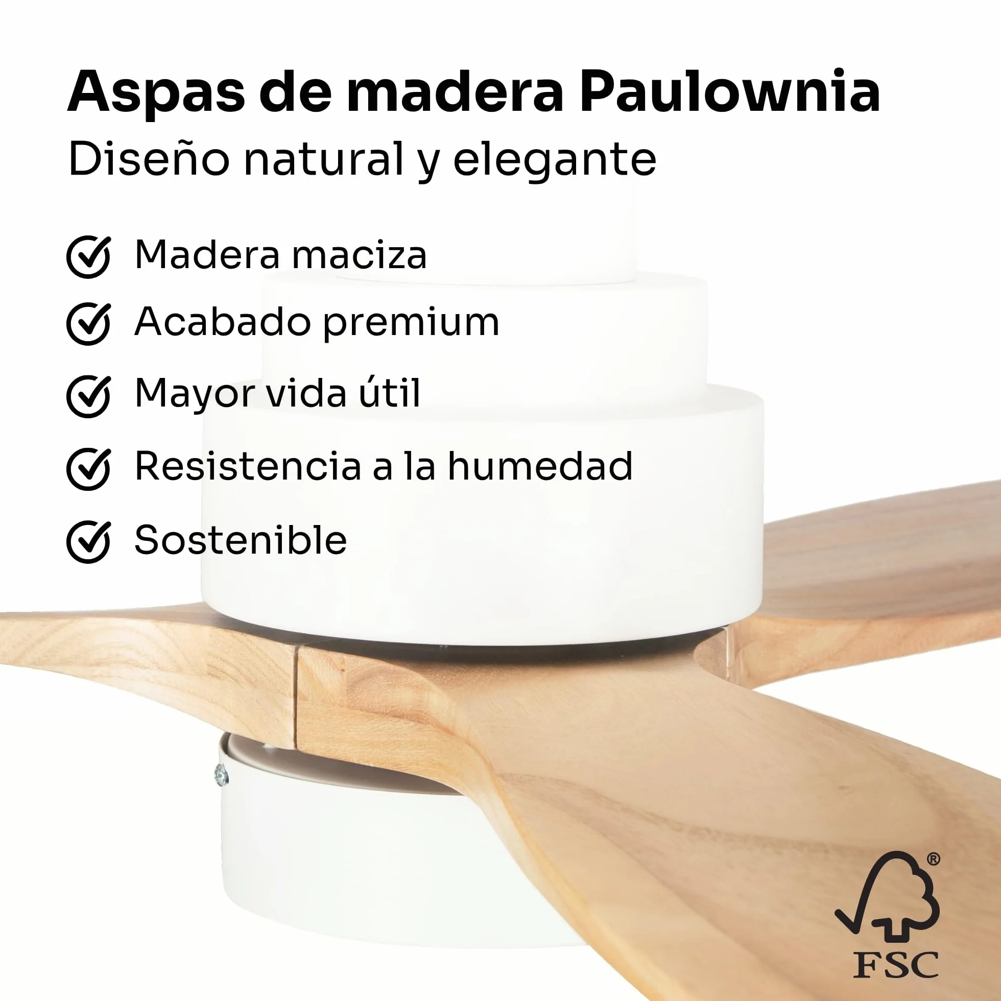 Ventilador de Techo Mellerware Brizy Bright 30W 6 Velocidades Ultra Silencioso 132cm LED Mando a Distancia
